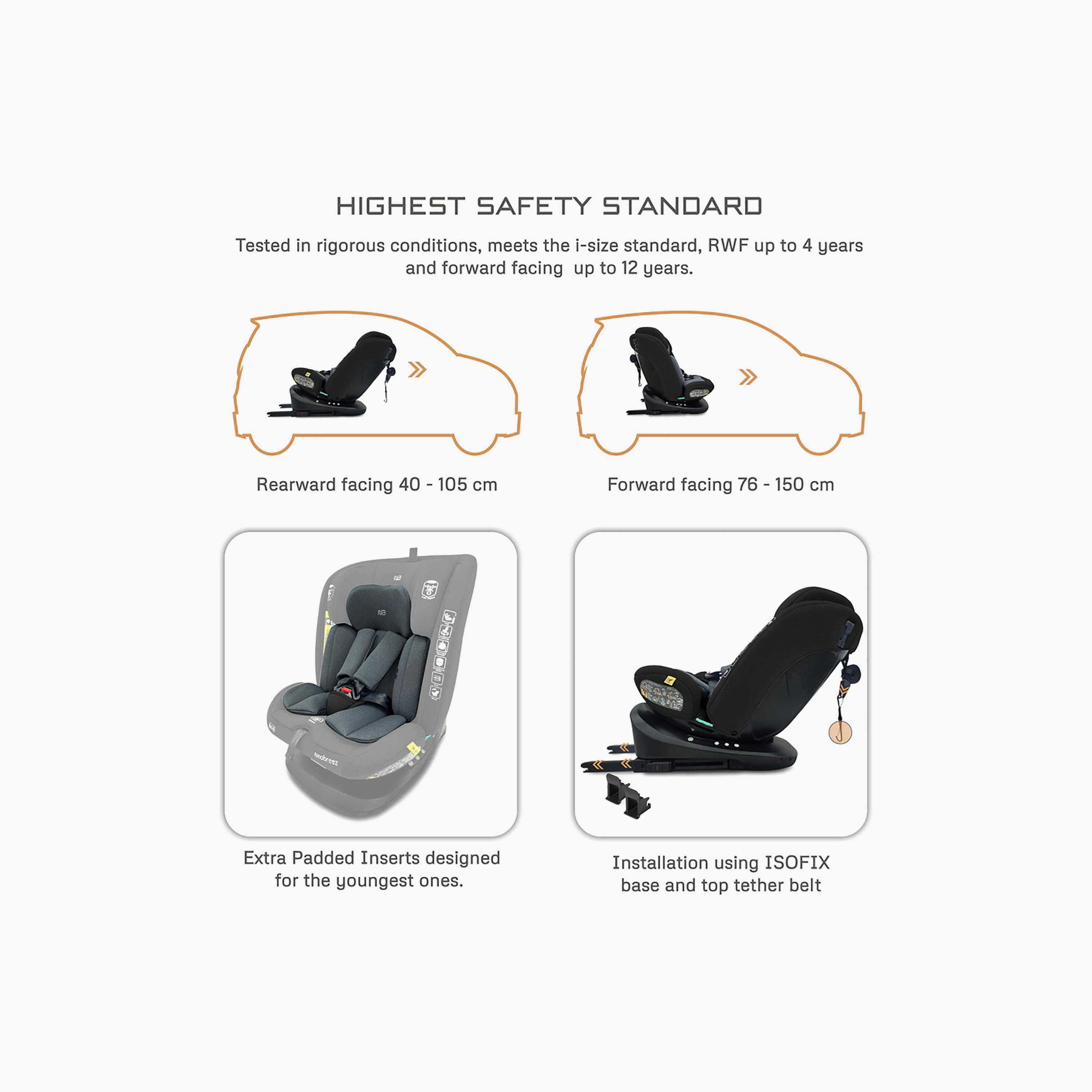 Neobreez I-VILO 360° Rotatable ISOFIX I-Size Recline & Adjustable Baby Car Seat-baby-gear-carseats-image-21