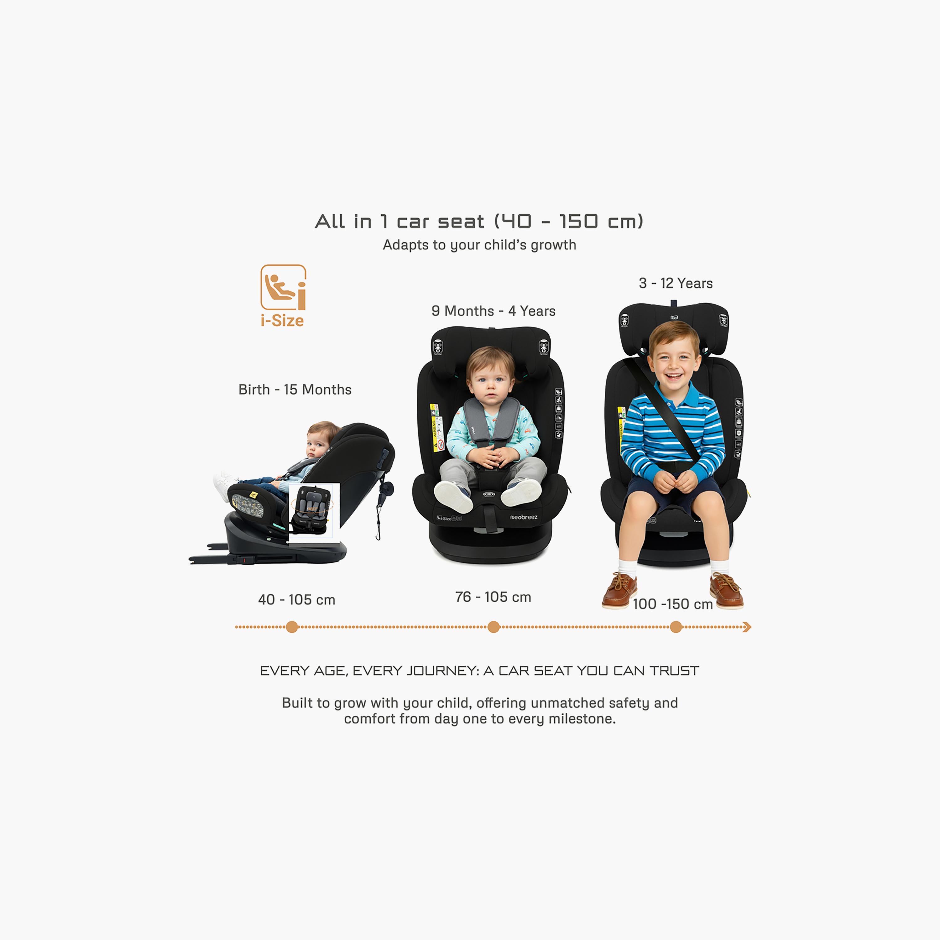 Neobreez I-VILO 360° Rotatable ISOFIX I-Size Recline & Adjustable Baby Car Seat-baby-gear-carseats-image-22
