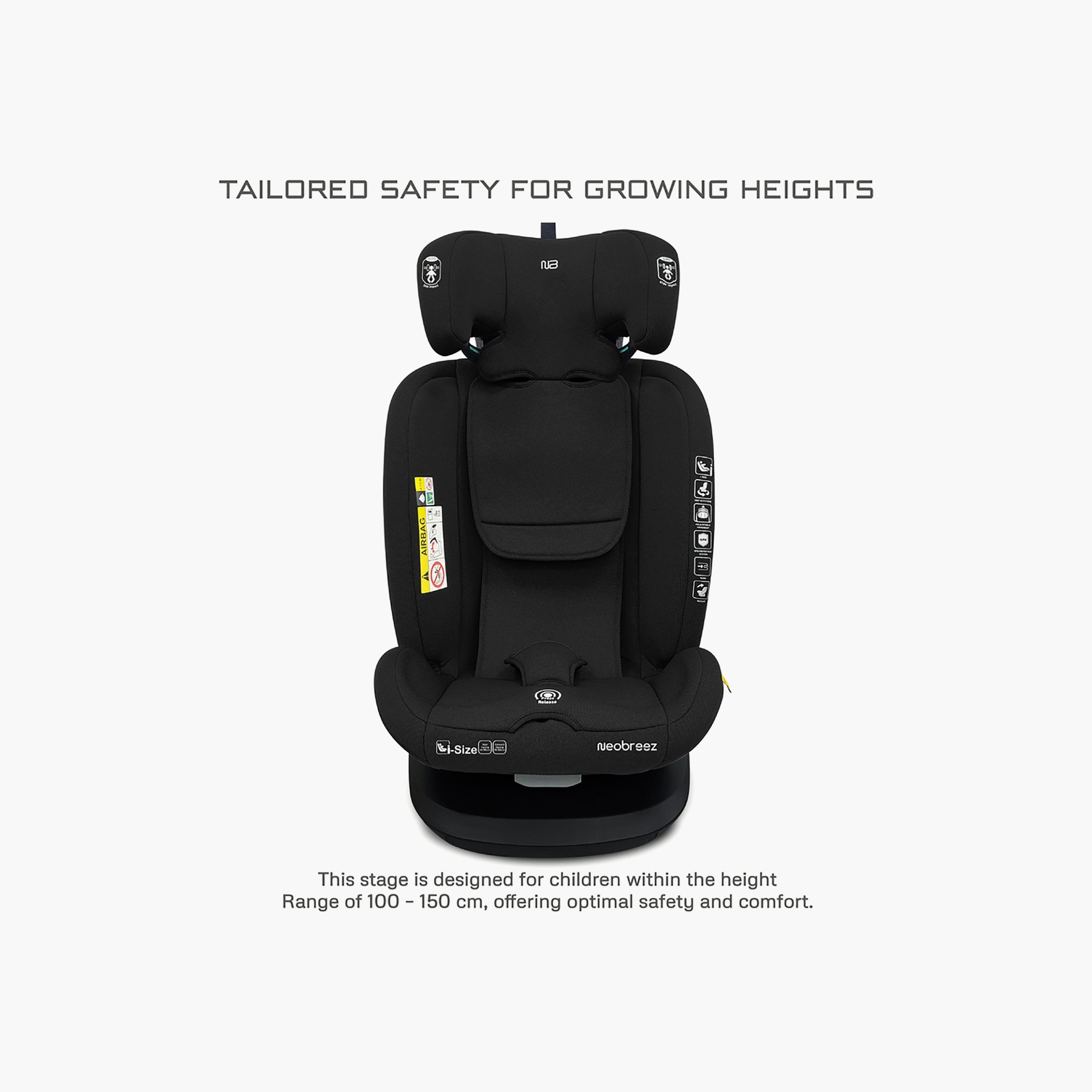 Neobreez I-VILO 360° Rotatable ISOFIX I-Size Recline & Adjustable Baby Car Seat-baby-gear-carseats-image-5