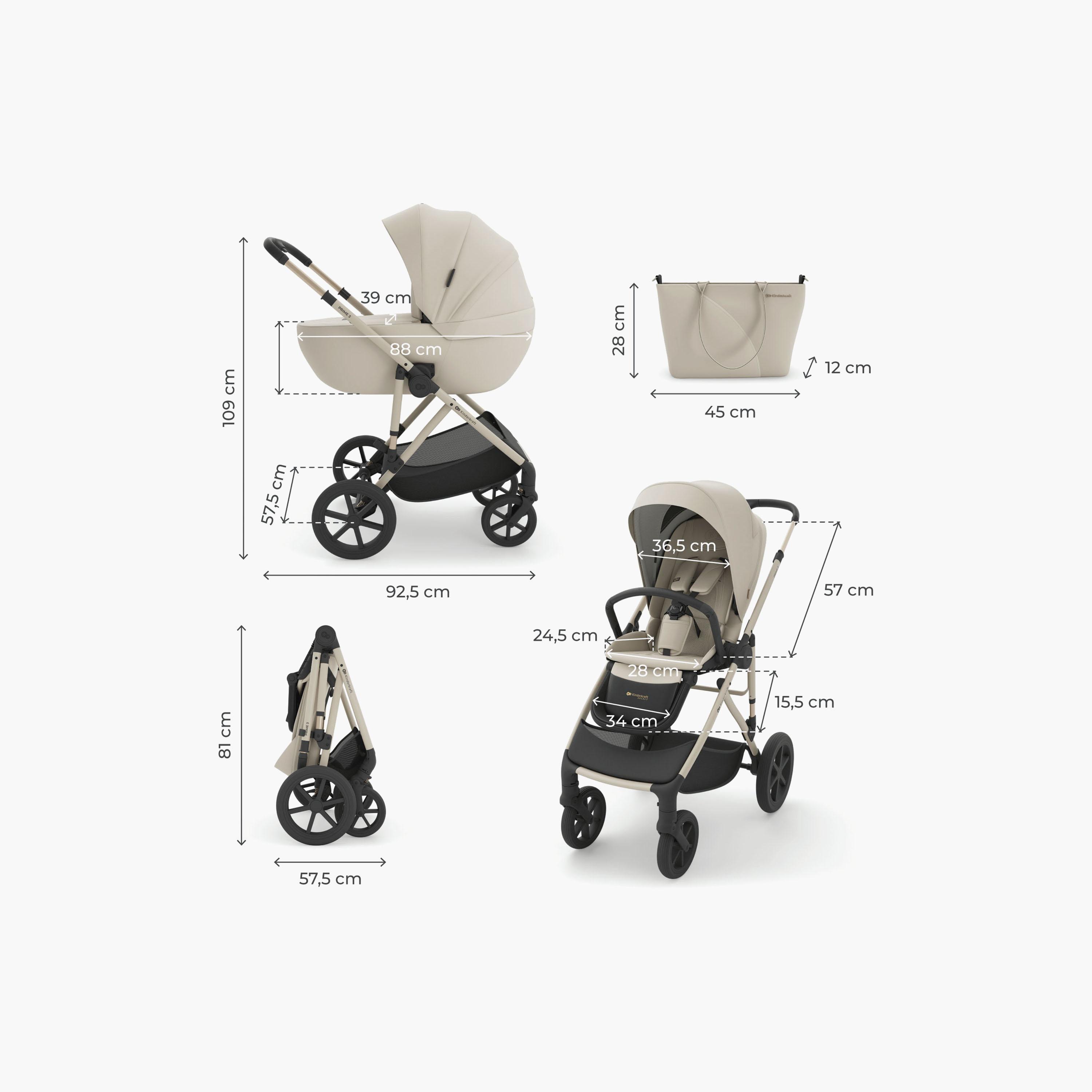 Kinderkraft Prime 3 3-in-1 Infant Baby Travel Stroller-baby-gear-strollersandprams-strollers-image-8