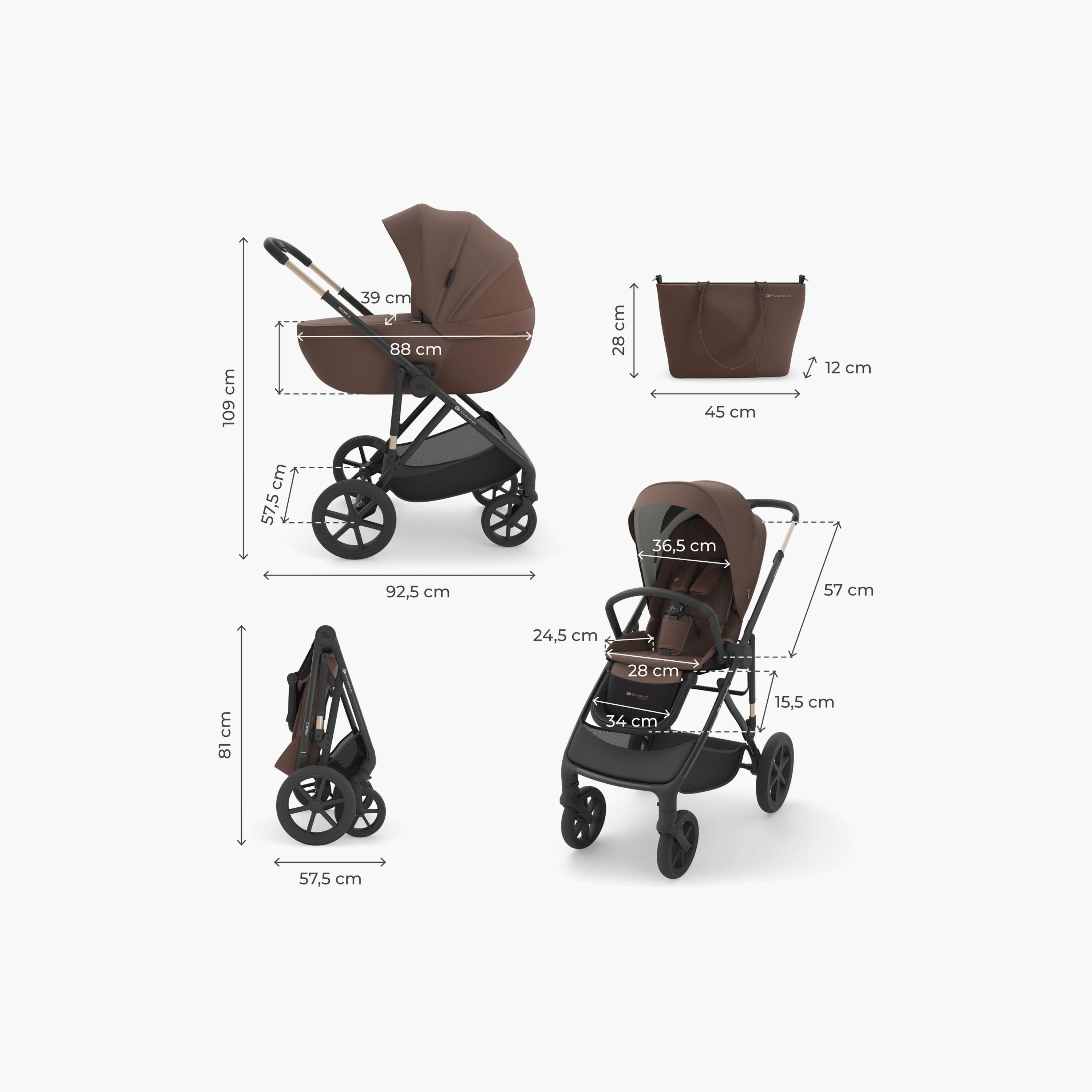 عربة أطفال "برايم 3" بتصميم "2 في 1" للسفر من كيندر كرافت-baby-gear-strollersandprams-strollers-image-12