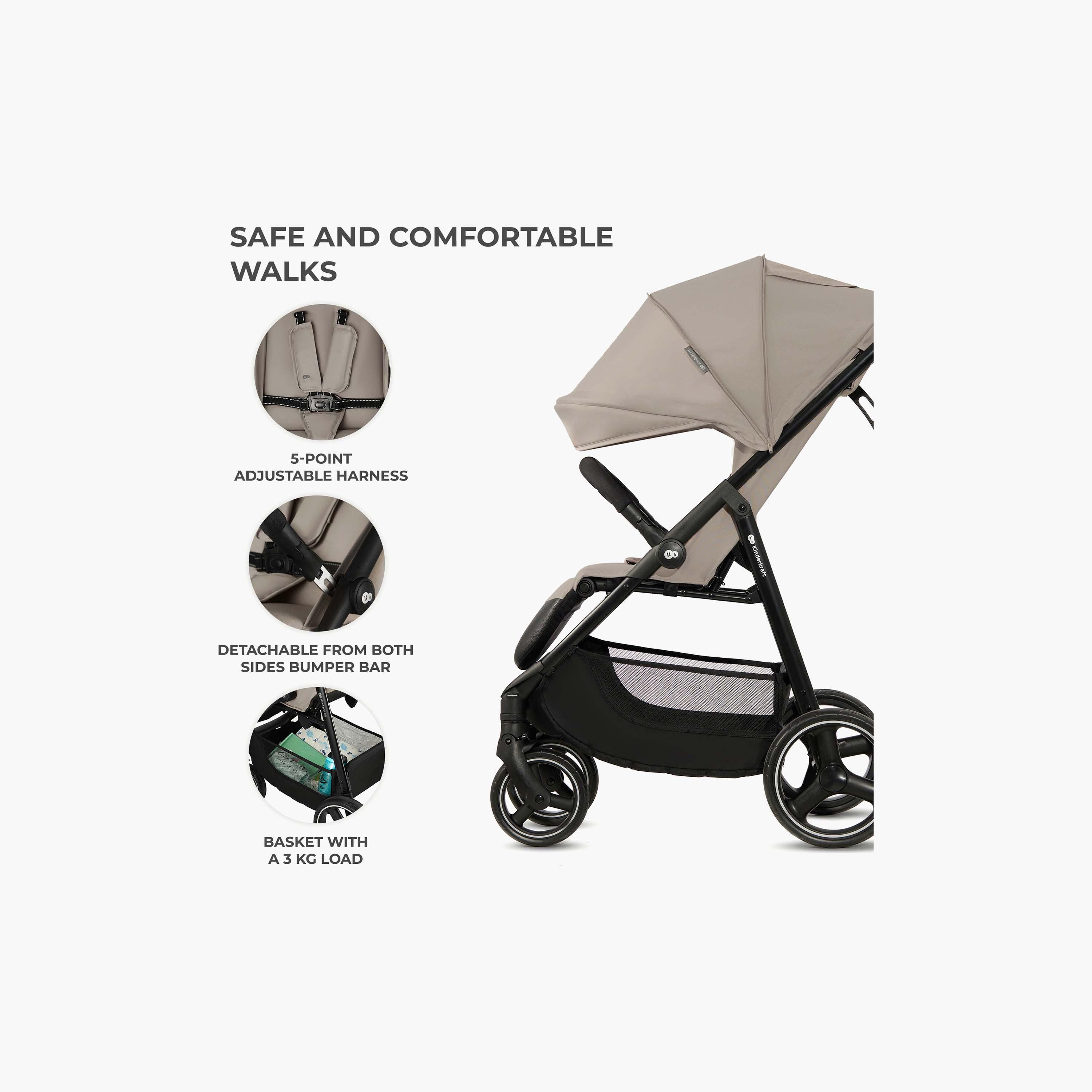 Kinderkraft TRIG 3 Infant Click & Fold Pushchair Stroller-baby-gear-strollersandprams-strollers-image-5