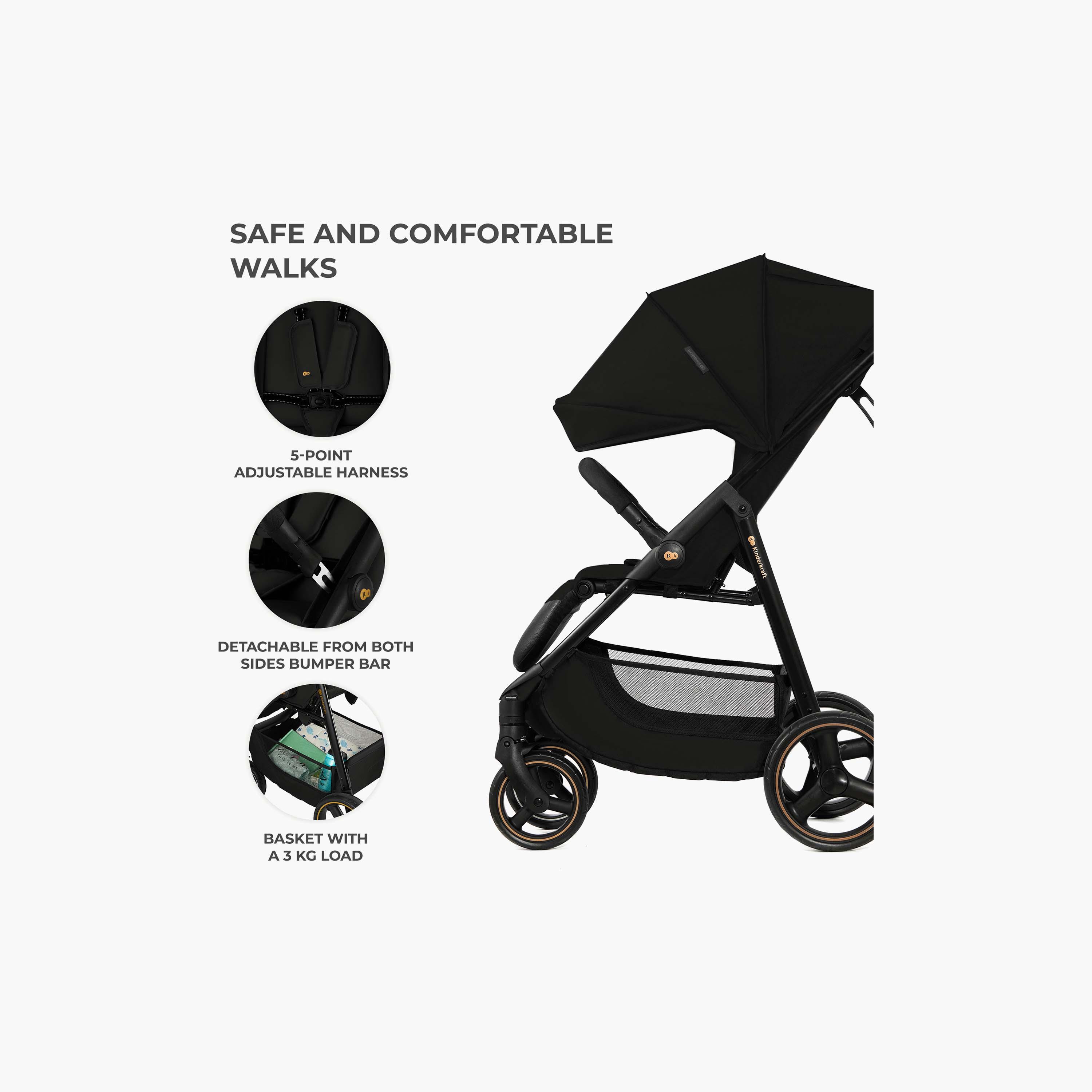 عربة أطفال "تريج 3" بتصميم "كليك أند فولد" بوش تشير من كيندر كرافت-baby-gear-strollersandprams-strollers-image-5