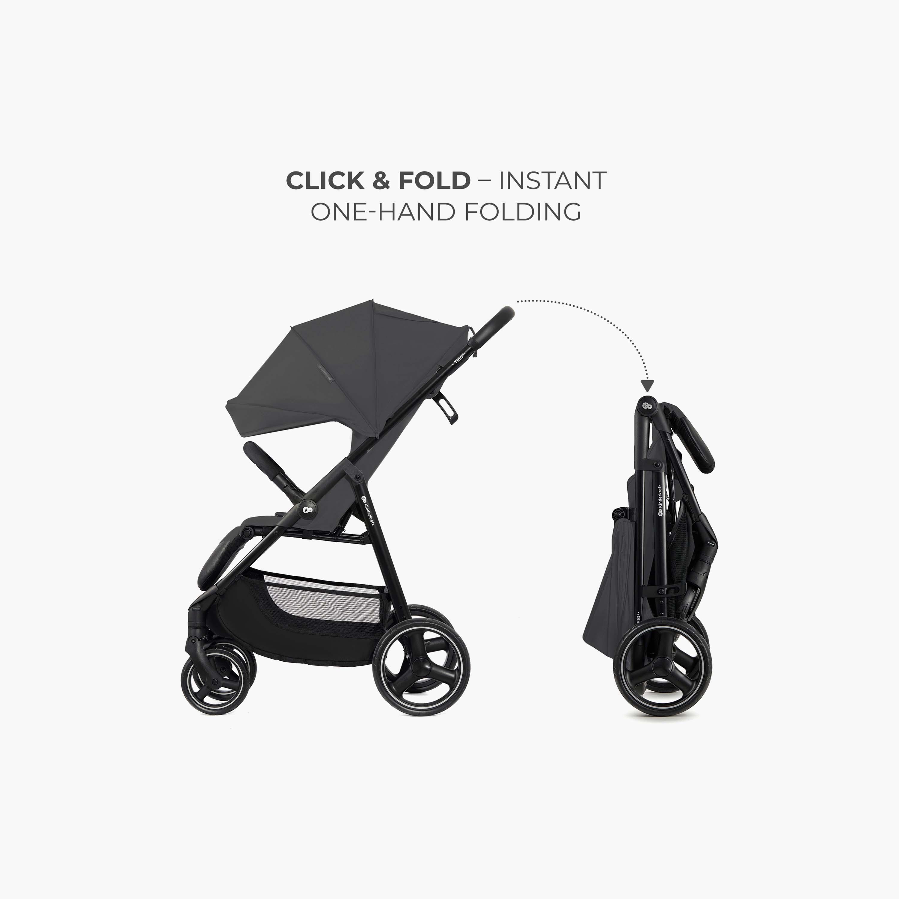 Kinderkraft TRIG 3 Infant Click & Fold Pushchair Stroller-baby-gear-strollersandprams-strollers-image-2
