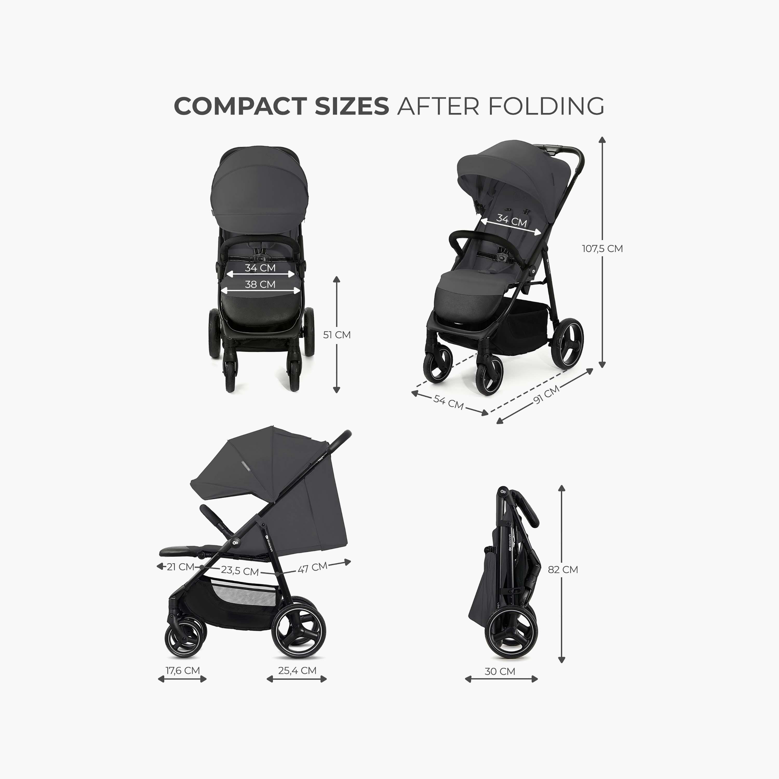 Kinderkraft TRIG 3 Infant Click & Fold Pushchair Stroller-baby-gear-strollersandprams-strollers-image-3