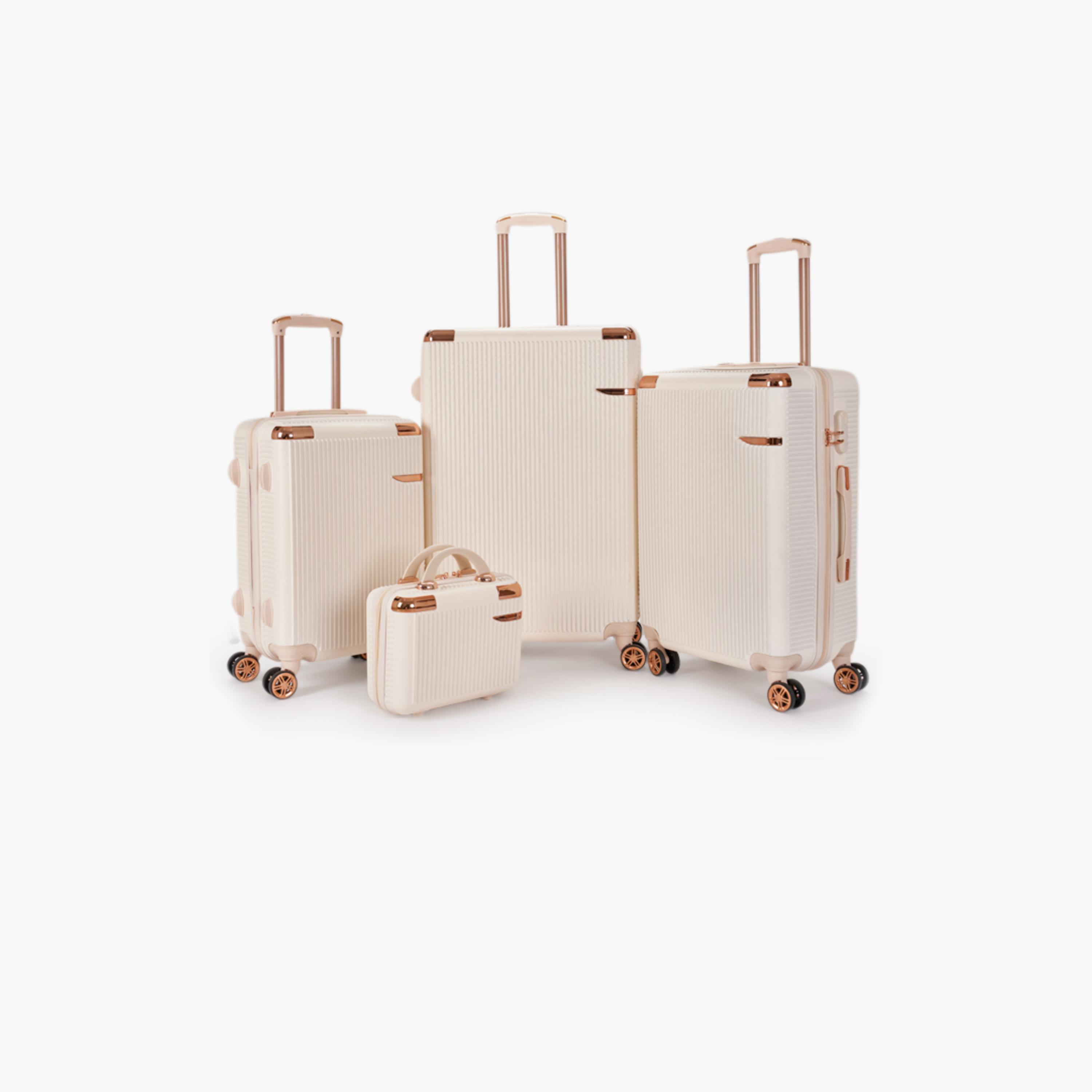 LIMRA Set of 4 ABS Hard Sided 4-Wheeler Spinner Luggage with Combination Lock-travel-luggagesandbags-luggage-image-1