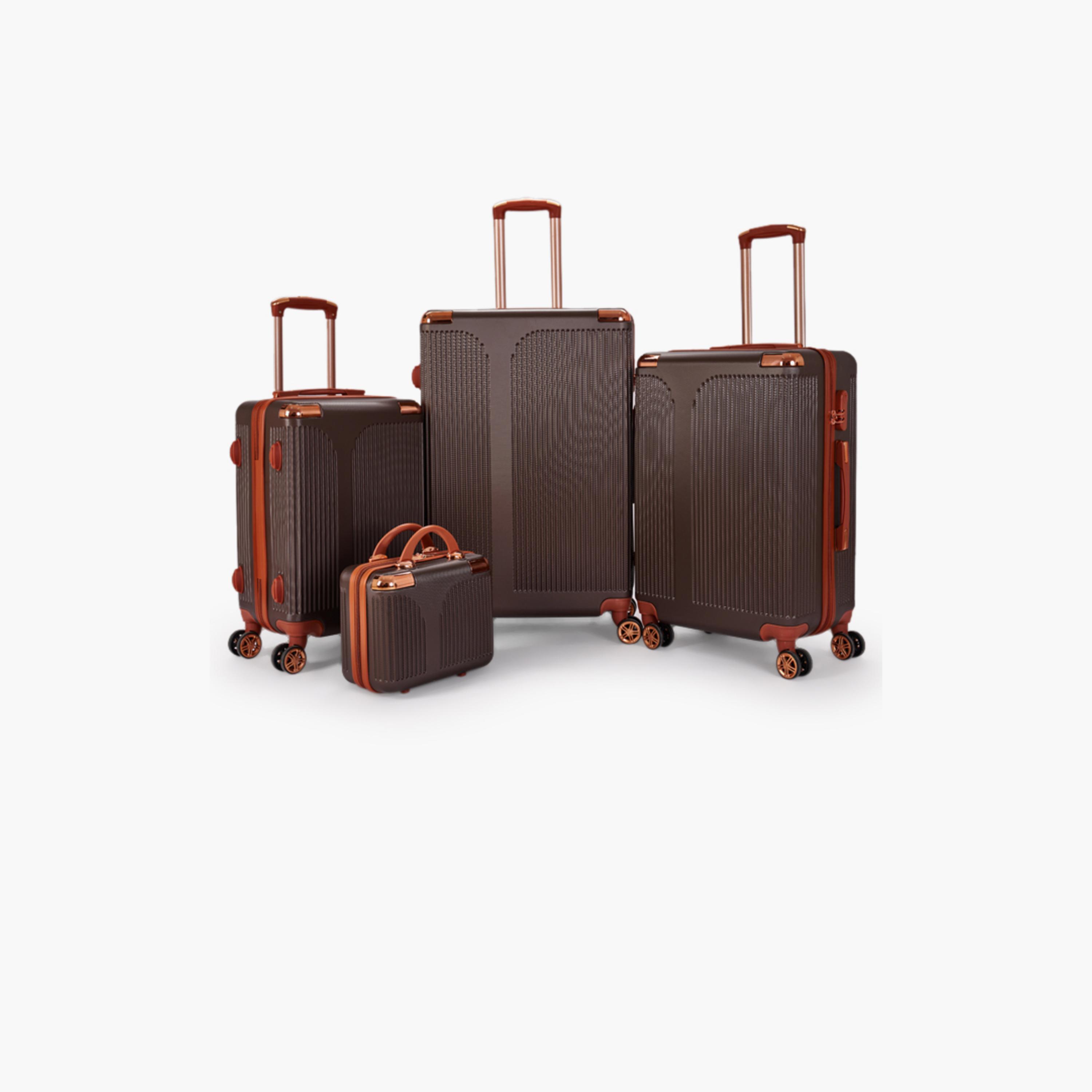 LIMRA Set of 4 ABS Hard Sided 4-Wheeler Spinner Luggage with Combination Lock-travel-luggagesandbags-luggage-image-1