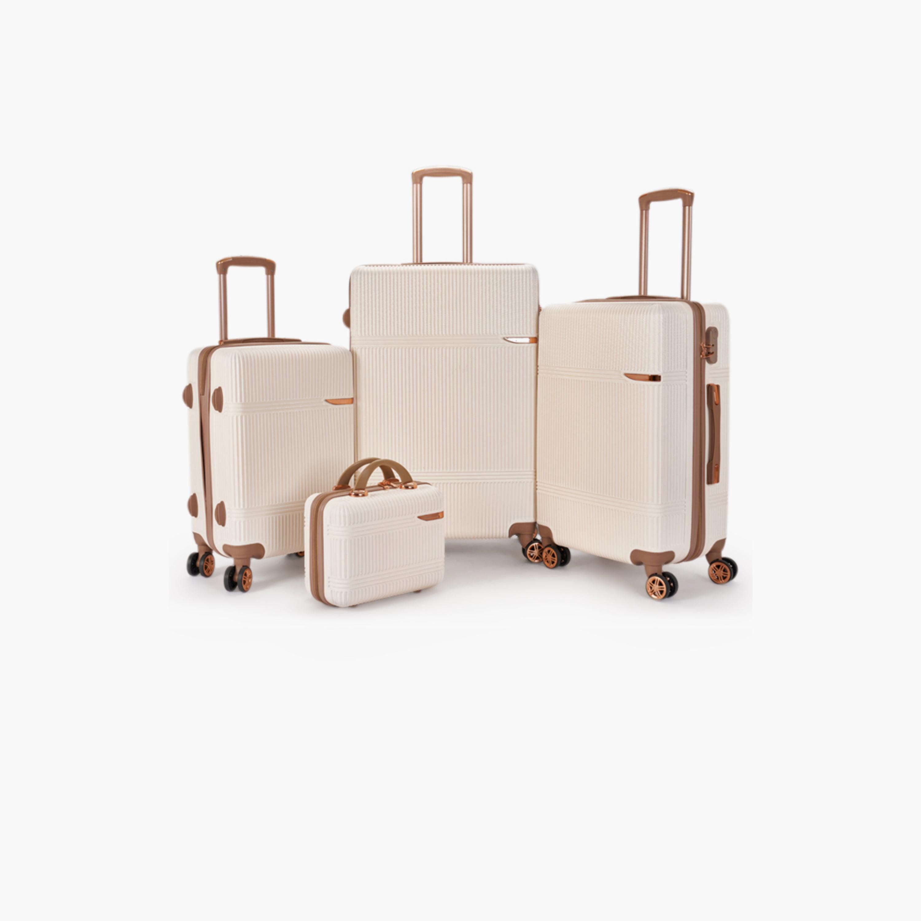 LIMRA Set of 4 ABS Hard Sided 4-Wheeler Spinner Luggage with Combination Lock-travel-luggagesandbags-luggage-image-1