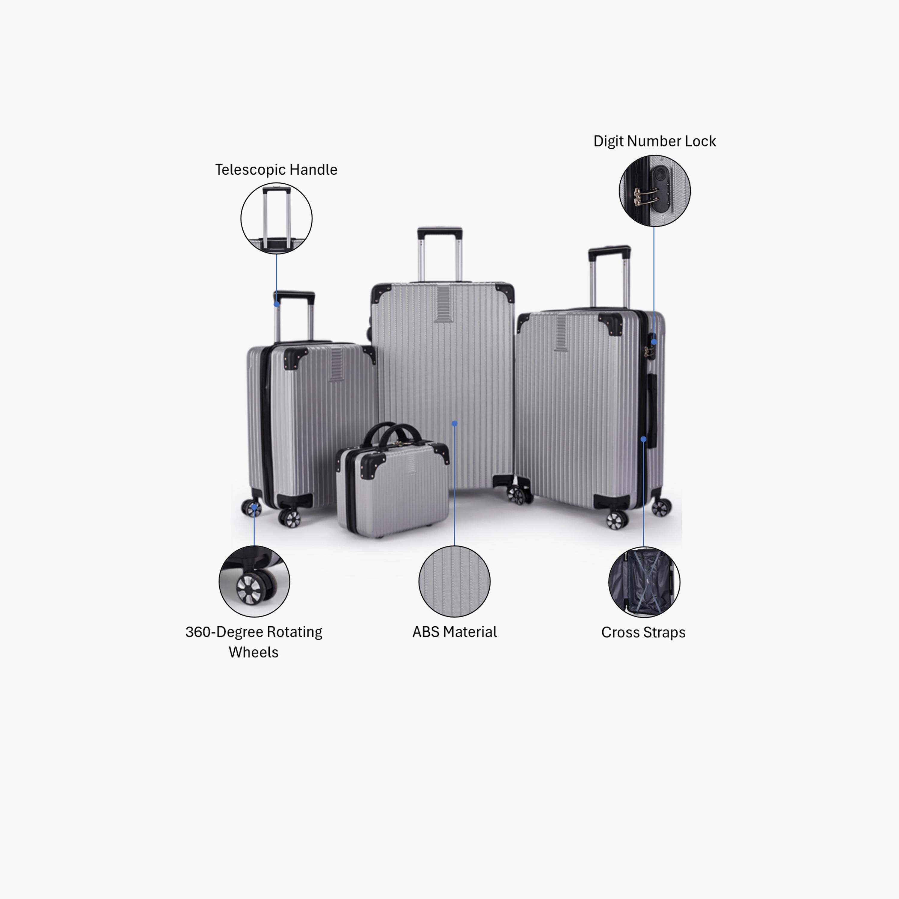 LIMRA Set of 4 ABS Hard Sided 4-Wheeler Spinner Luggage with Combination Lock-travel-luggagesandbags-luggage-image-2