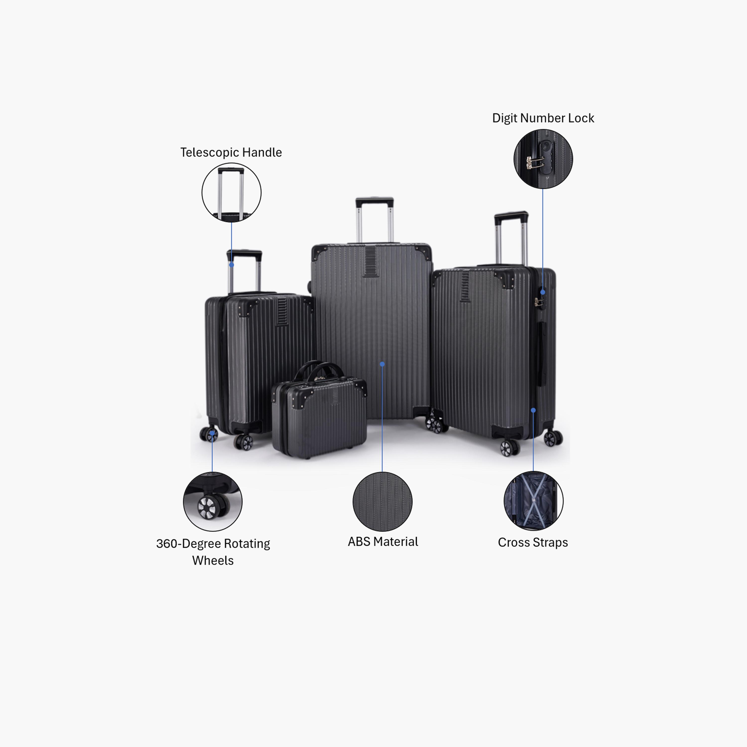 LIMRA Set of 4 ABS Hard Sided 4-Wheeler Spinner Luggage with Combination Lock-travel-luggagesandbags-luggage-image-2