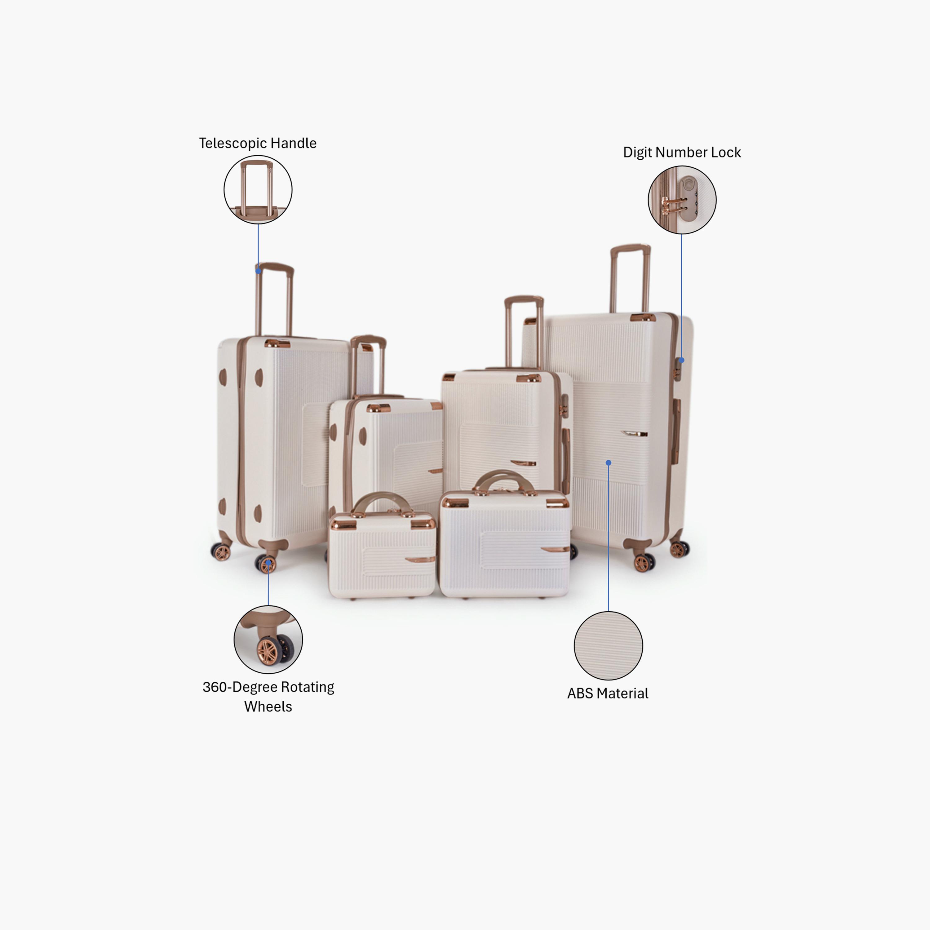 LIMRA Set of 6 ABS Hard Sided 4-Wheeler Spinner Luggage with Combination Lock-travel-luggagesandbags-luggage-image-2