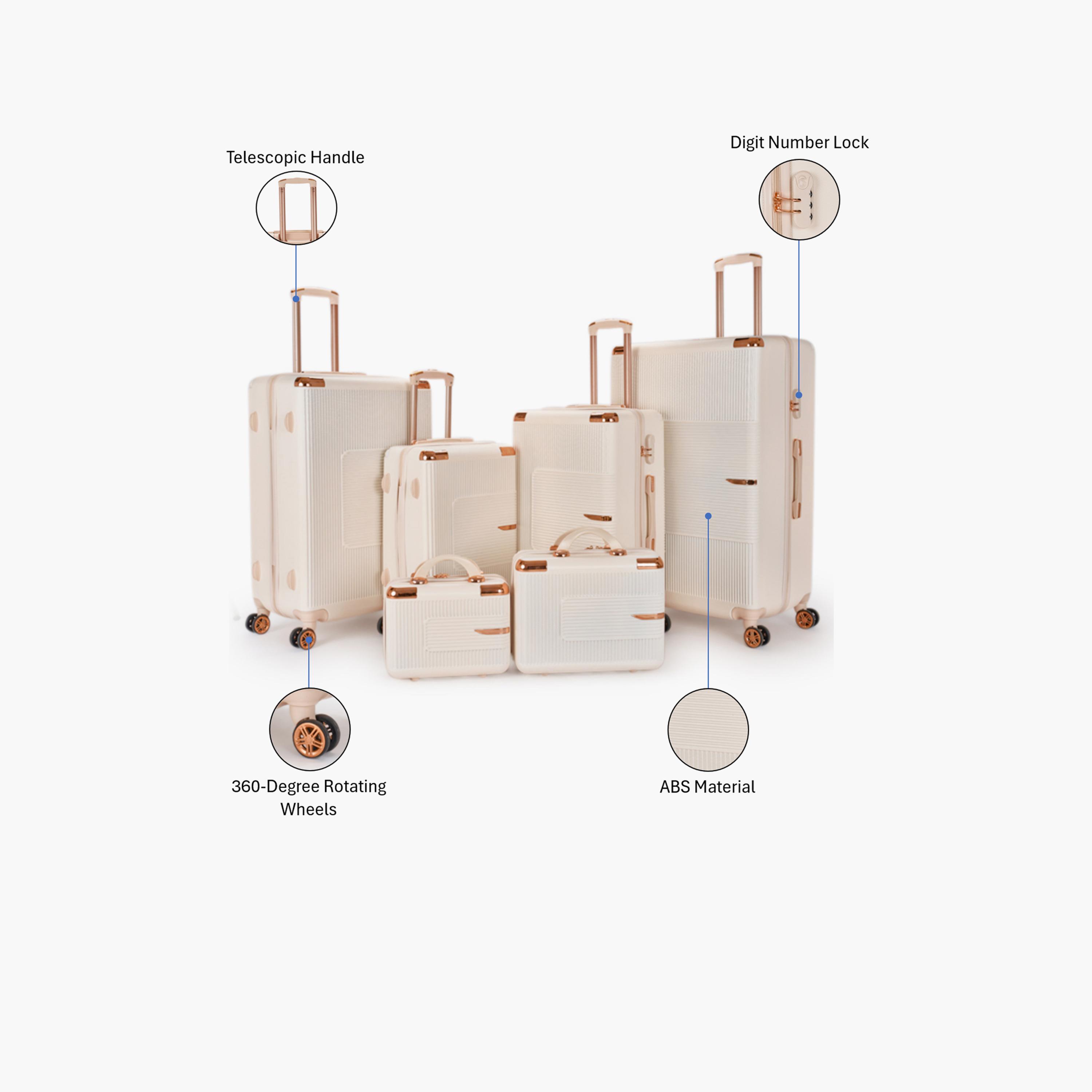 LIMRA Set of 6 ABS Hard Sided 4-Wheeler Spinner Luggage with Combination Lock-travel-luggagesandbags-luggage-image-2