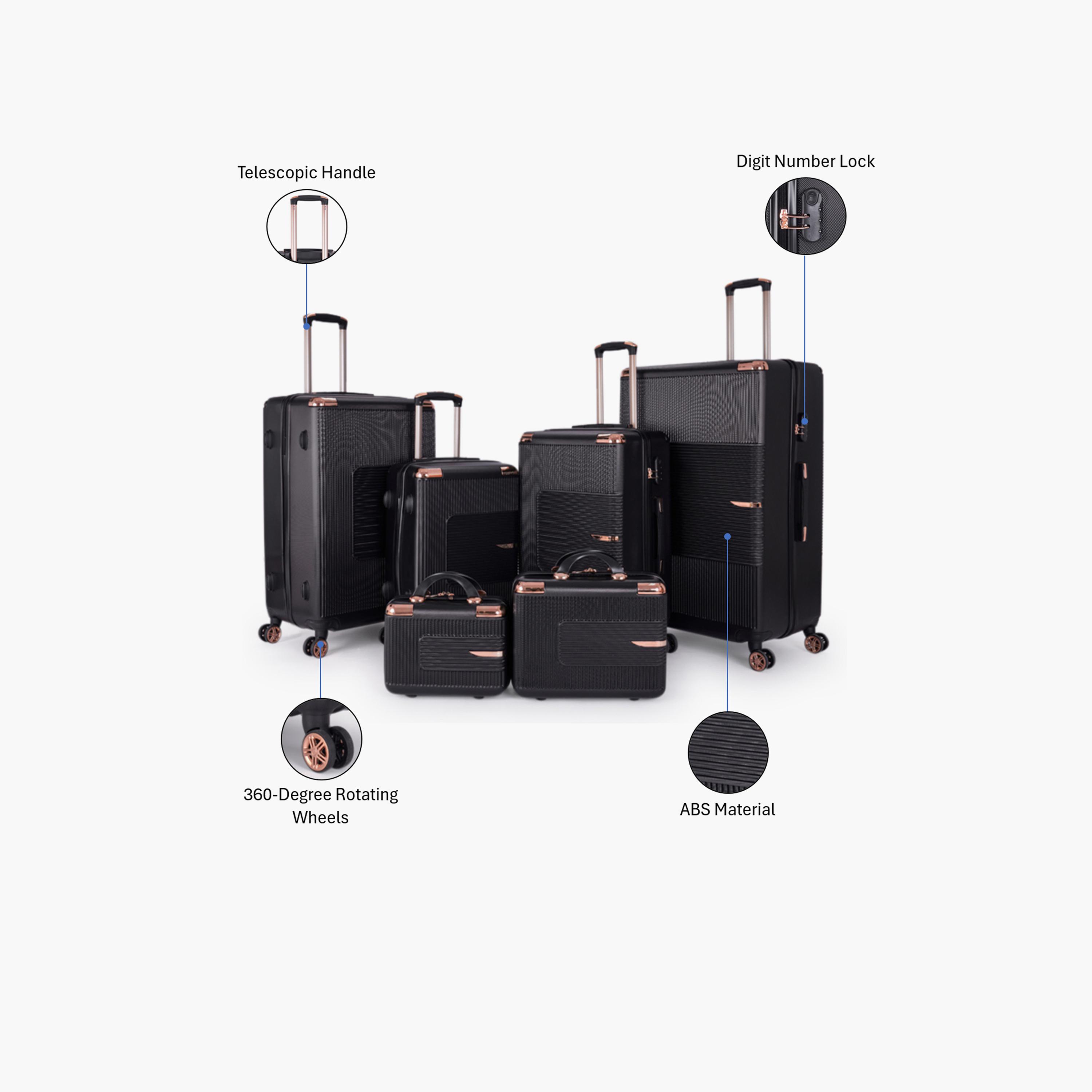 LIMRA Set of 6 ABS Hard Sided 4-Wheeler Spinner Luggage with Combination Lock-travel-luggagesandbags-luggage-image-2