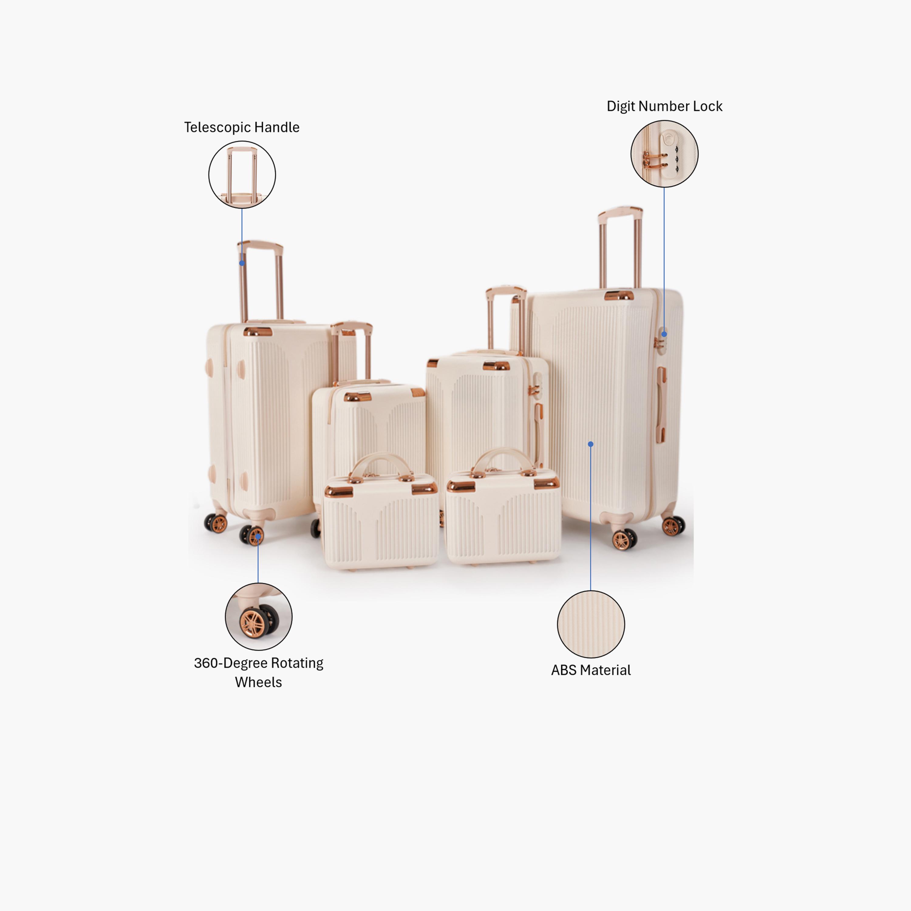 LIMRA Set of 6 ABS Hard Sided 4-Wheeler Spinner Luggage with Combination Lock-travel-luggagesandbags-luggage-image-2