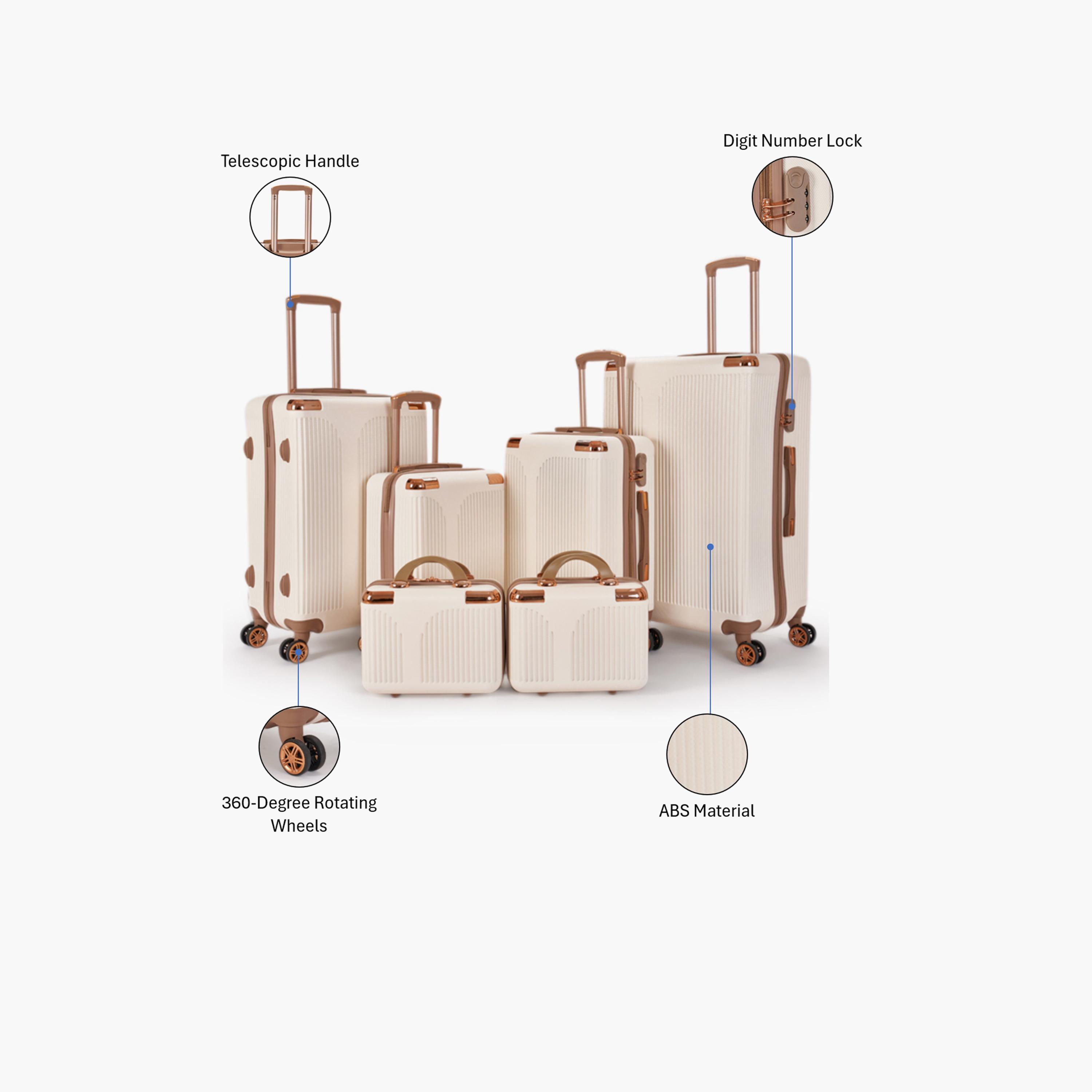 LIMRA Set of 6 ABS Hard Sided 4-Wheeler Spinner Luggage with Combination Lock-travel-luggagesandbags-luggage-image-2