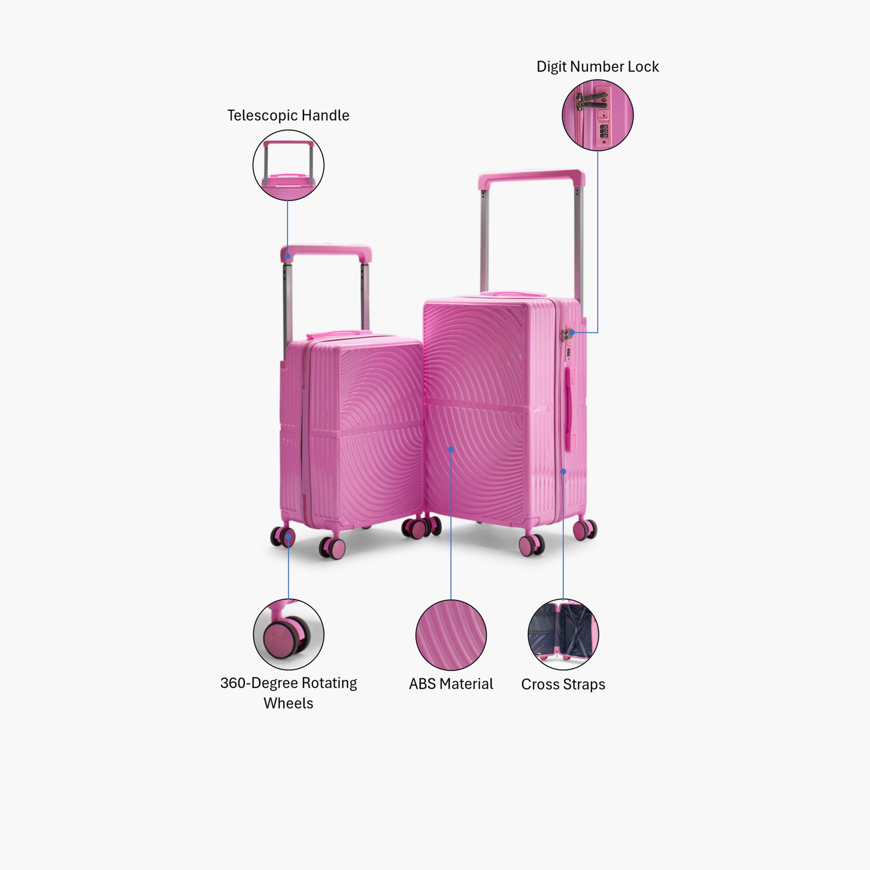 LIMRA Set of 2 Polycarbonate with Combination Lock ABS Hard Sided 4-Wheeler Spinner Luggage with Combination Lock-travel-luggagesandbags-luggage-image-2