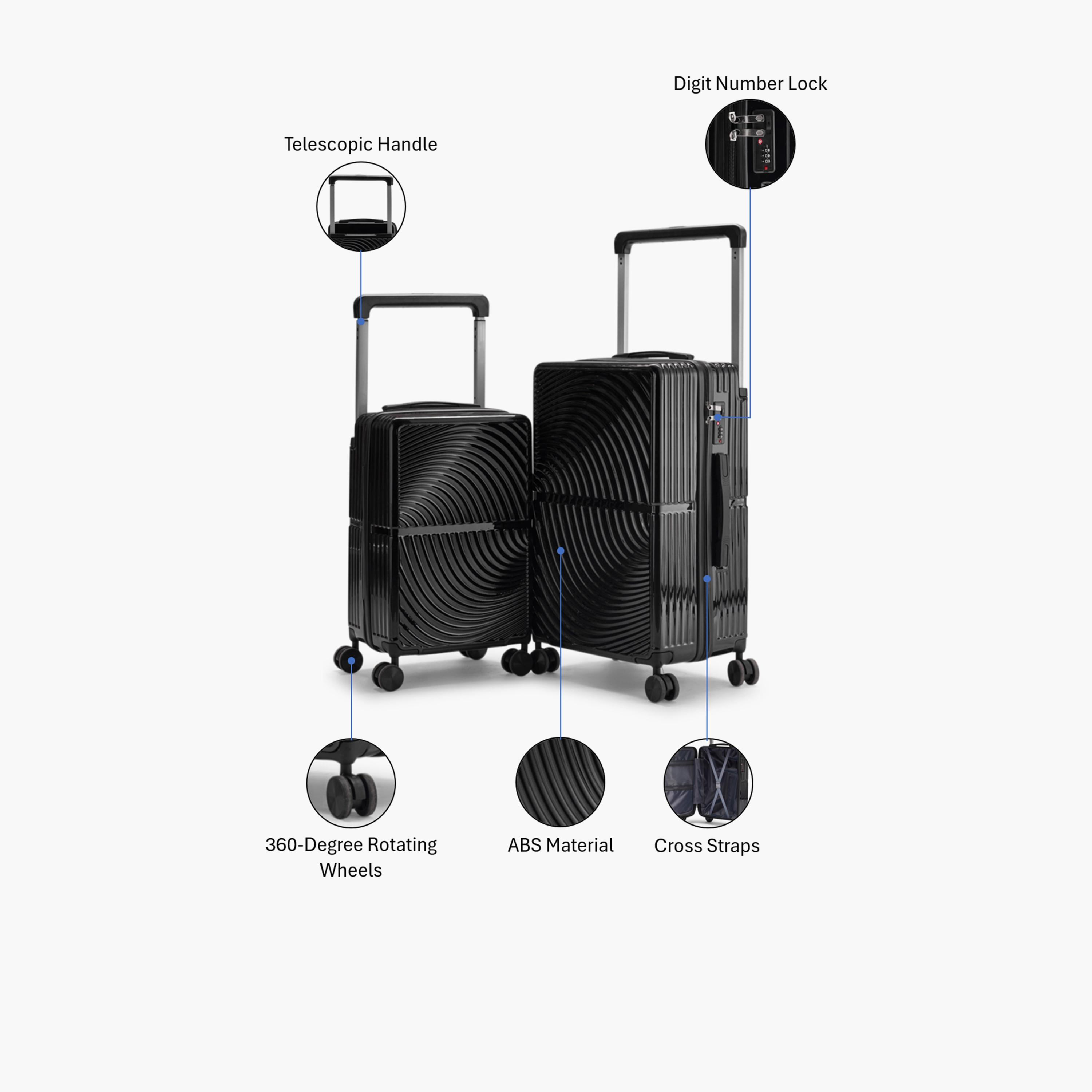 LIMRA Set of 2 Polycarbonate with Combination Lock ABS Hard Sided 4-Wheeler Spinner Luggage with Combination Lock-travel-luggagesandbags-luggage-image-2
