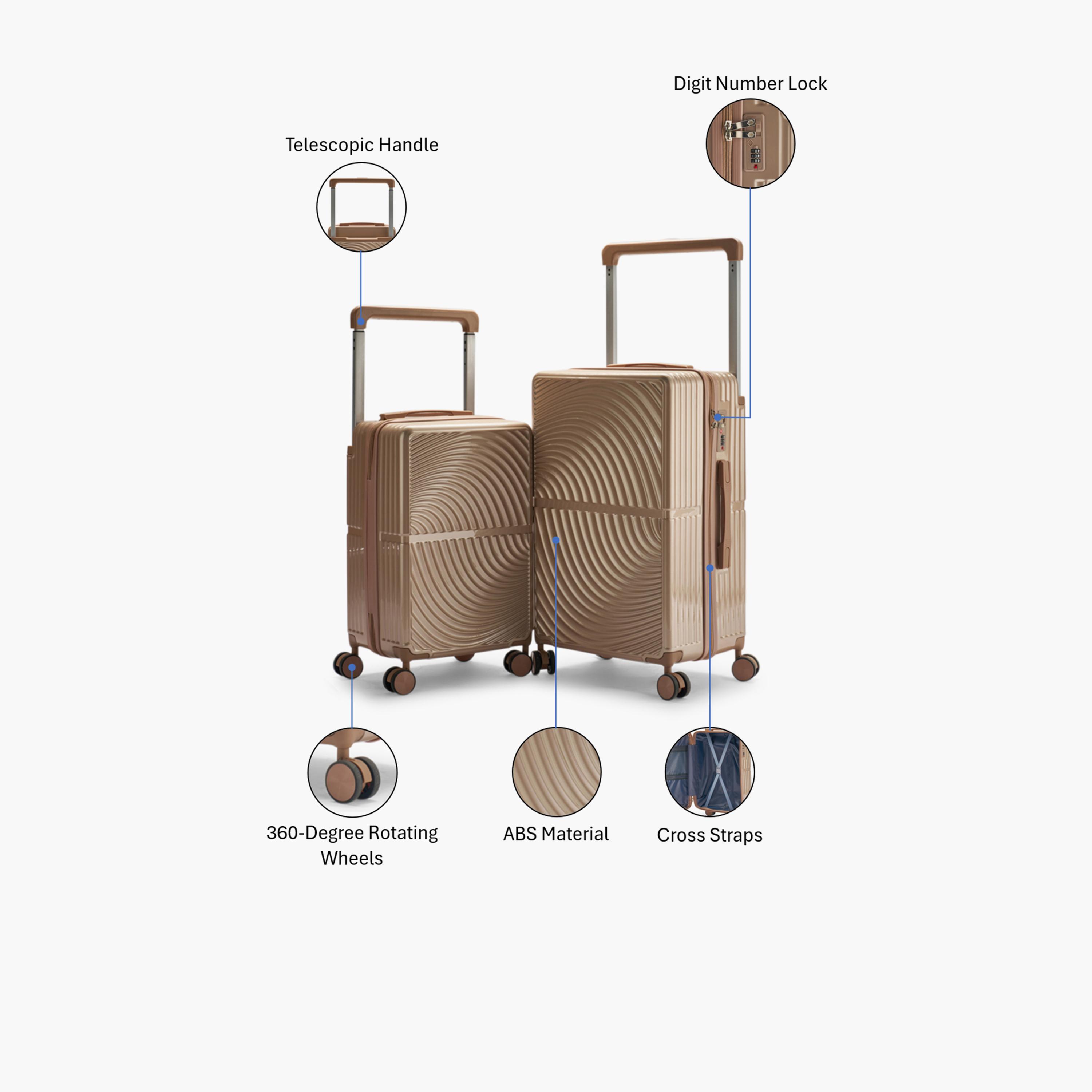 LIMRA Set of 2 Polycarbonate with Combination Lock ABS Hard Sided 4-Wheeler Spinner Luggage with Combination Lock-travel-luggagesandbags-luggage-image-2