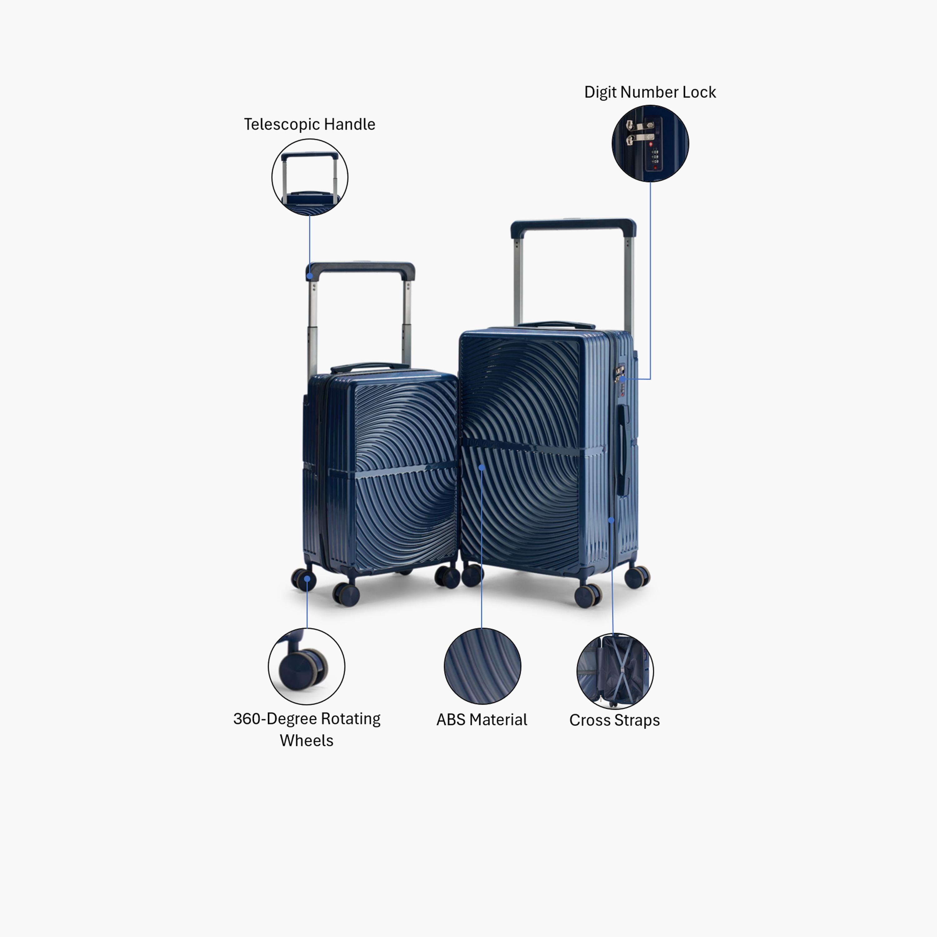 LIMRA Set of 2 Polycarbonate with Combination Lock ABS Hard Sided 4-Wheeler Spinner Luggage with Combination Lock-travel-luggagesandbags-luggage-image-2