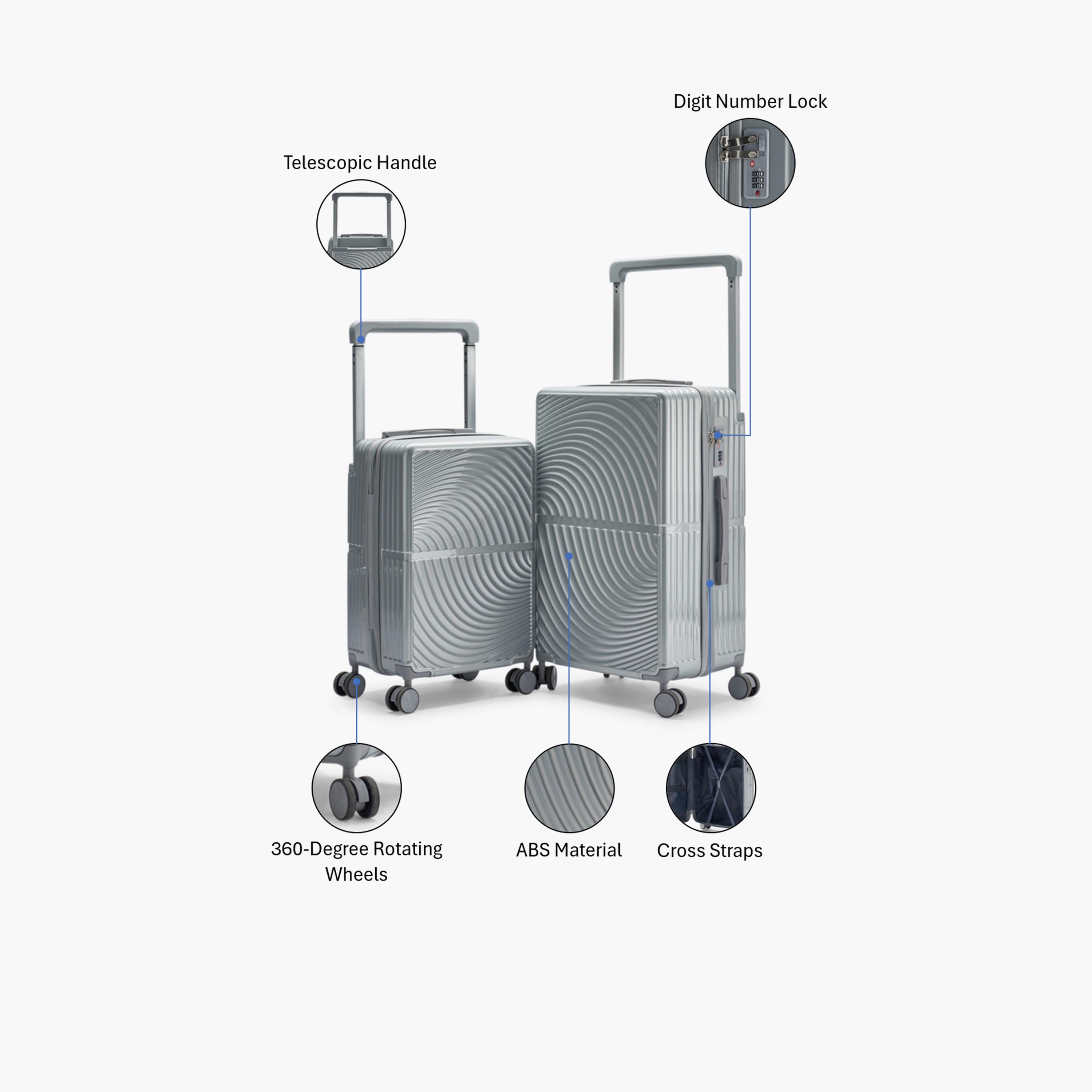 LIMRA Set of 2 Polycarbonate with Combination Lock ABS Hard Sided 4-Wheeler Spinner Luggage with Combination Lock-travel-luggagesandbags-luggage-image-2
