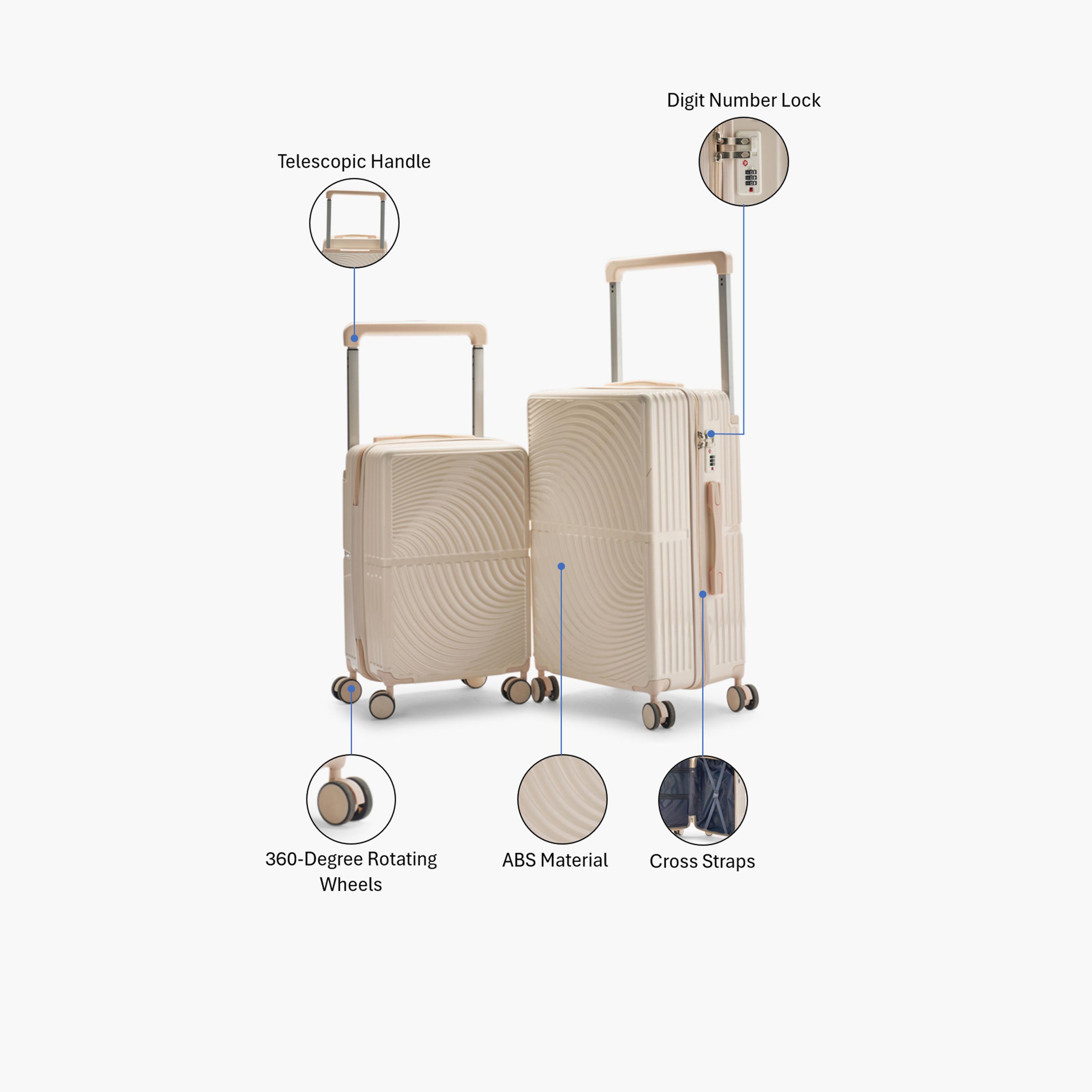 LIMRA Set of 2 Polycarbonate with Combination Lock ABS Hard Sided 4-Wheeler Spinner Luggage with Combination Lock-travel-luggagesandbags-luggage-image-2