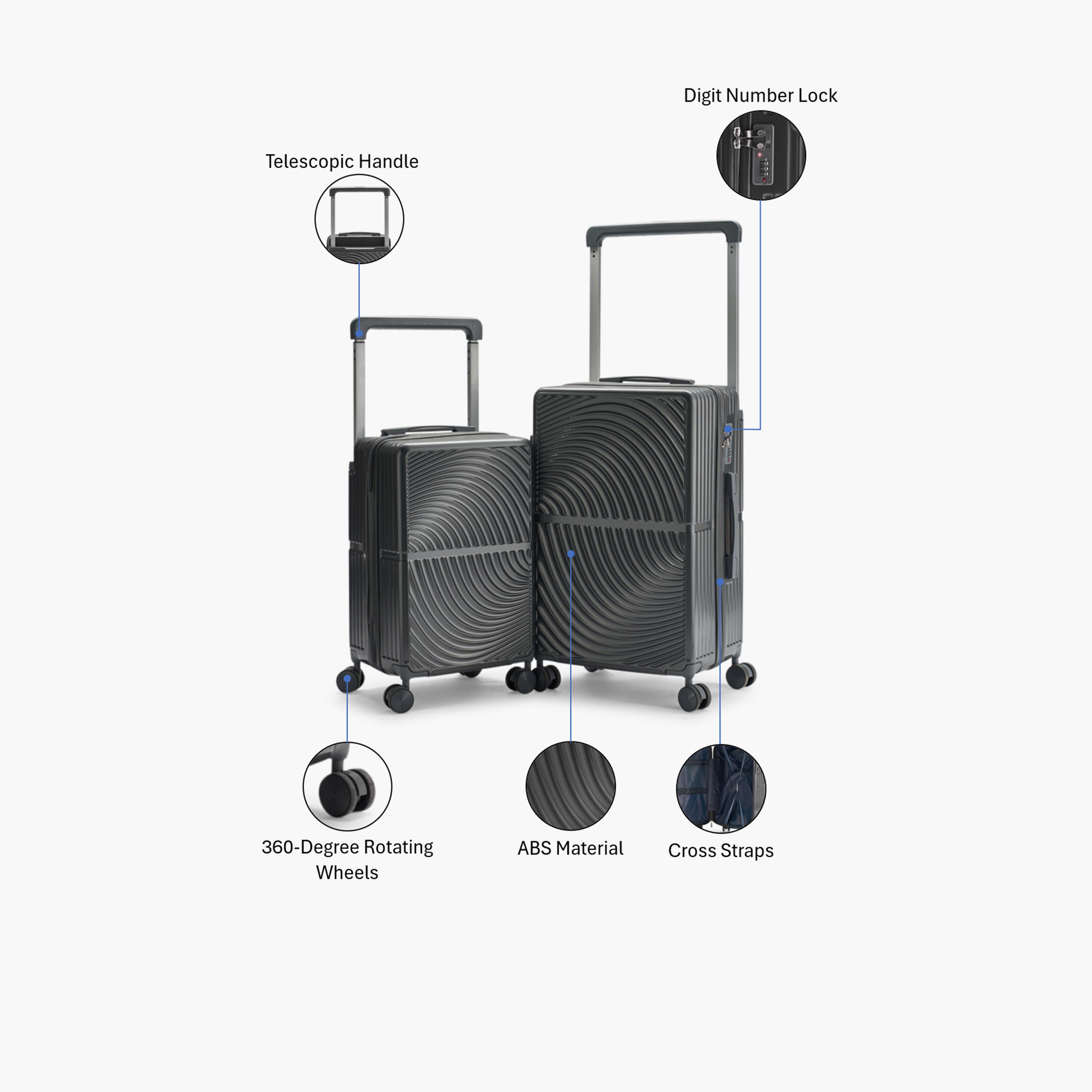 LIMRA Set of 2 Polycarbonate with Combination Lock ABS Hard Sided 4-Wheeler Spinner Luggage with Combination Lock-travel-luggagesandbags-luggage-image-2