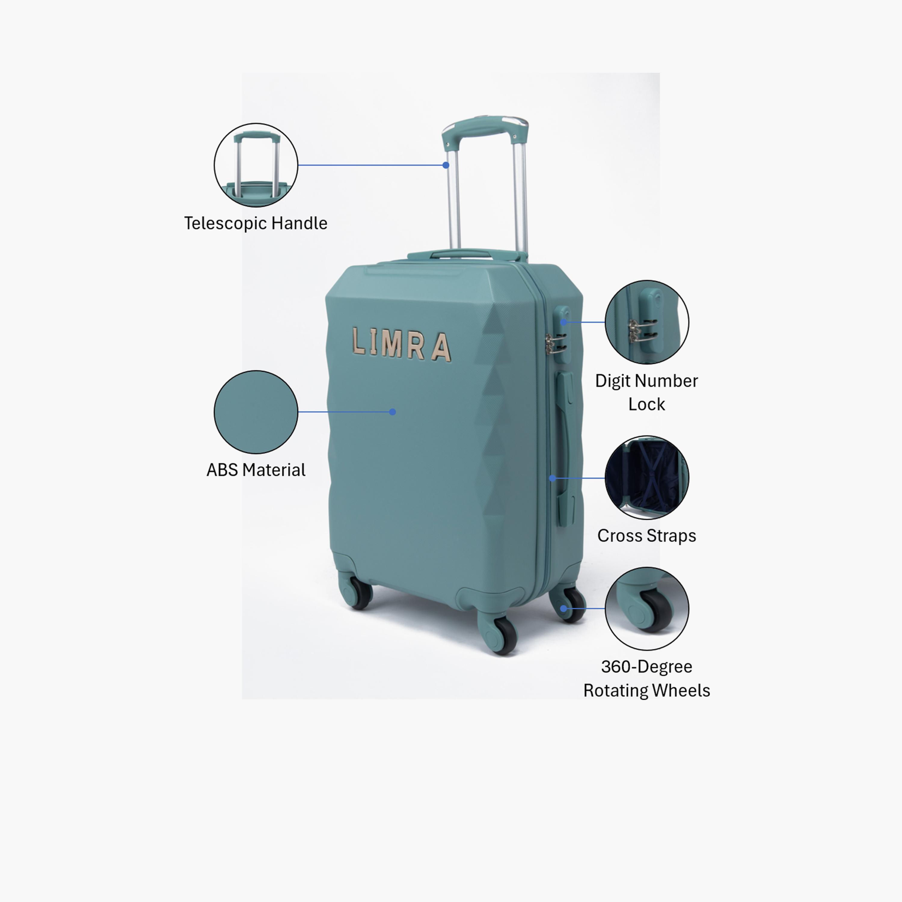 LIMRA 56 CM Small Cabin ABS Hard Sided 4-Wheeler Spinner Luggage with Combination Lock-travel-luggagesandbags-luggage-image-3