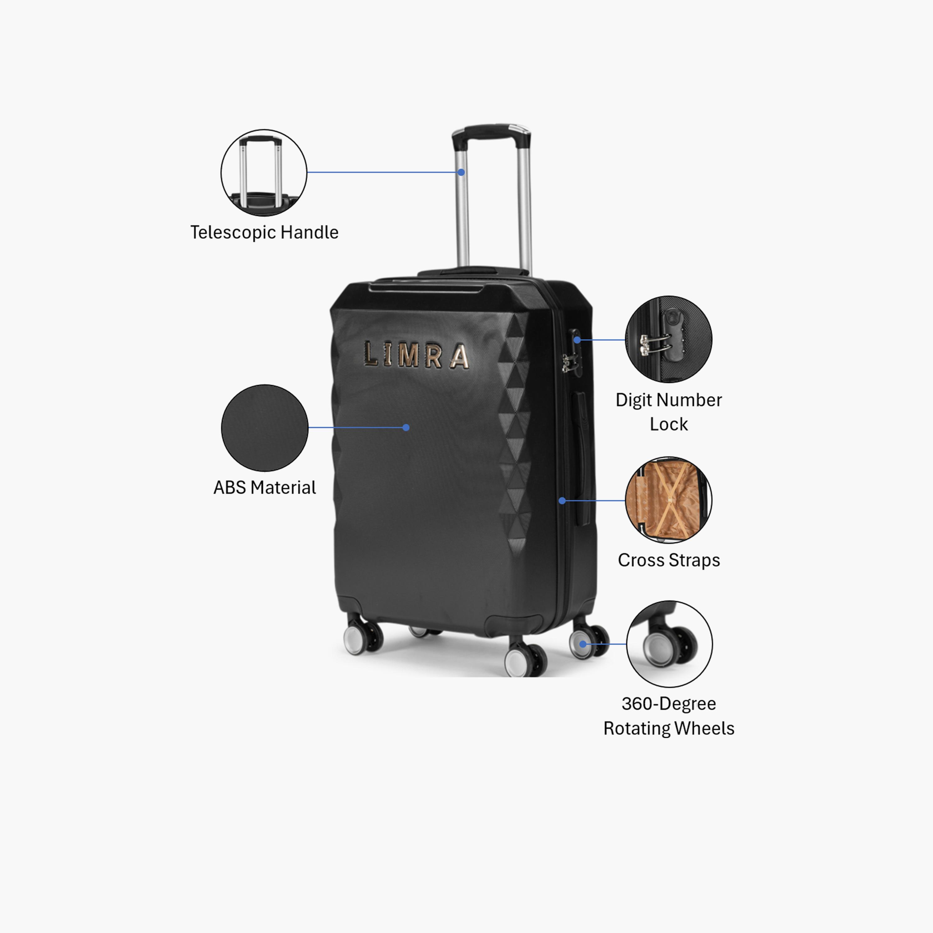 LIMRA 56 CM Small Cabin ABS Hard Sided 4-Wheeler Spinner Luggage with Combination Lock-travel-luggagesandbags-luggage-image-3