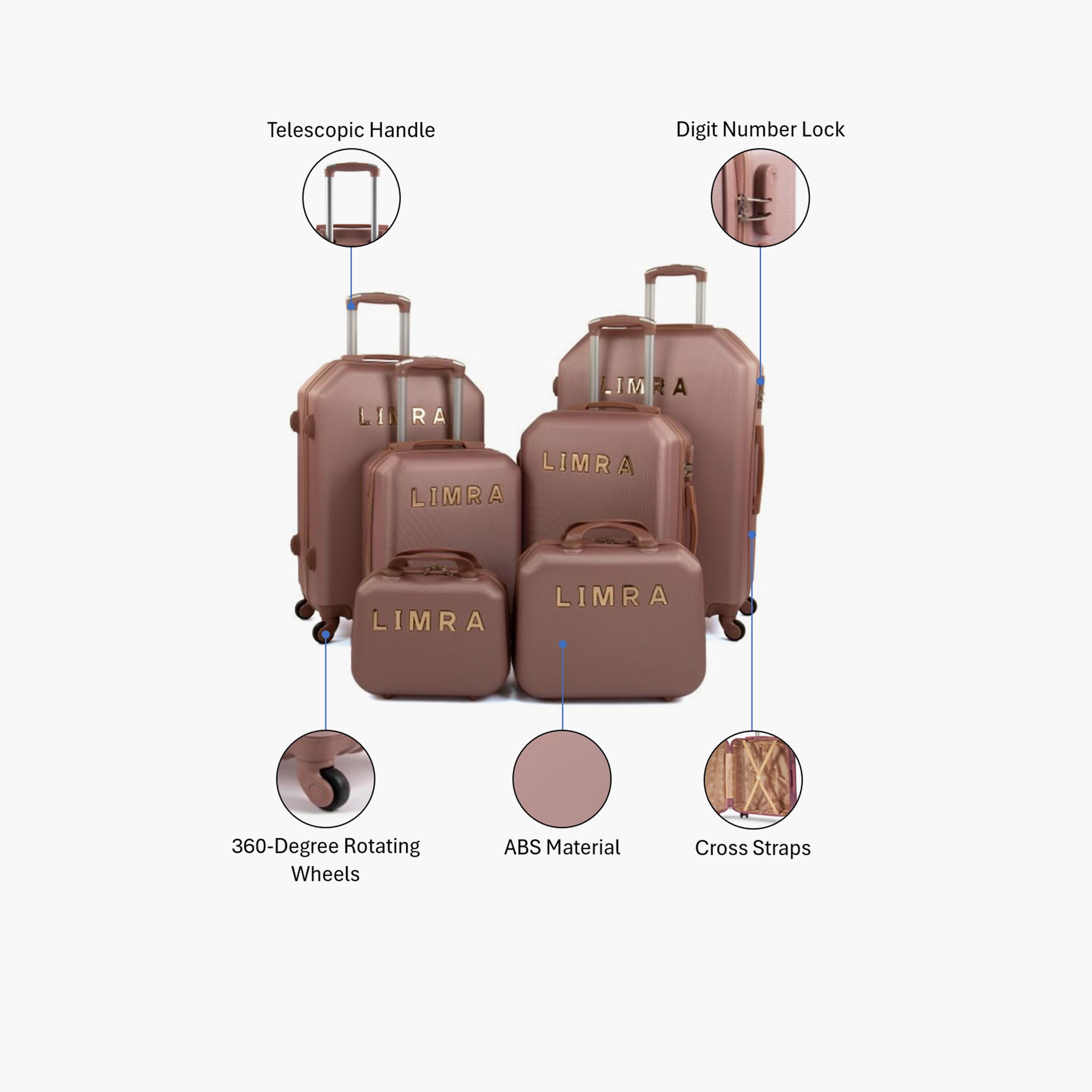LIMRA Set of 6 ABS Hard Sided 4-Wheeler Spinner Luggage with Combination Lock-travel-luggagesandbags-luggage-image-2