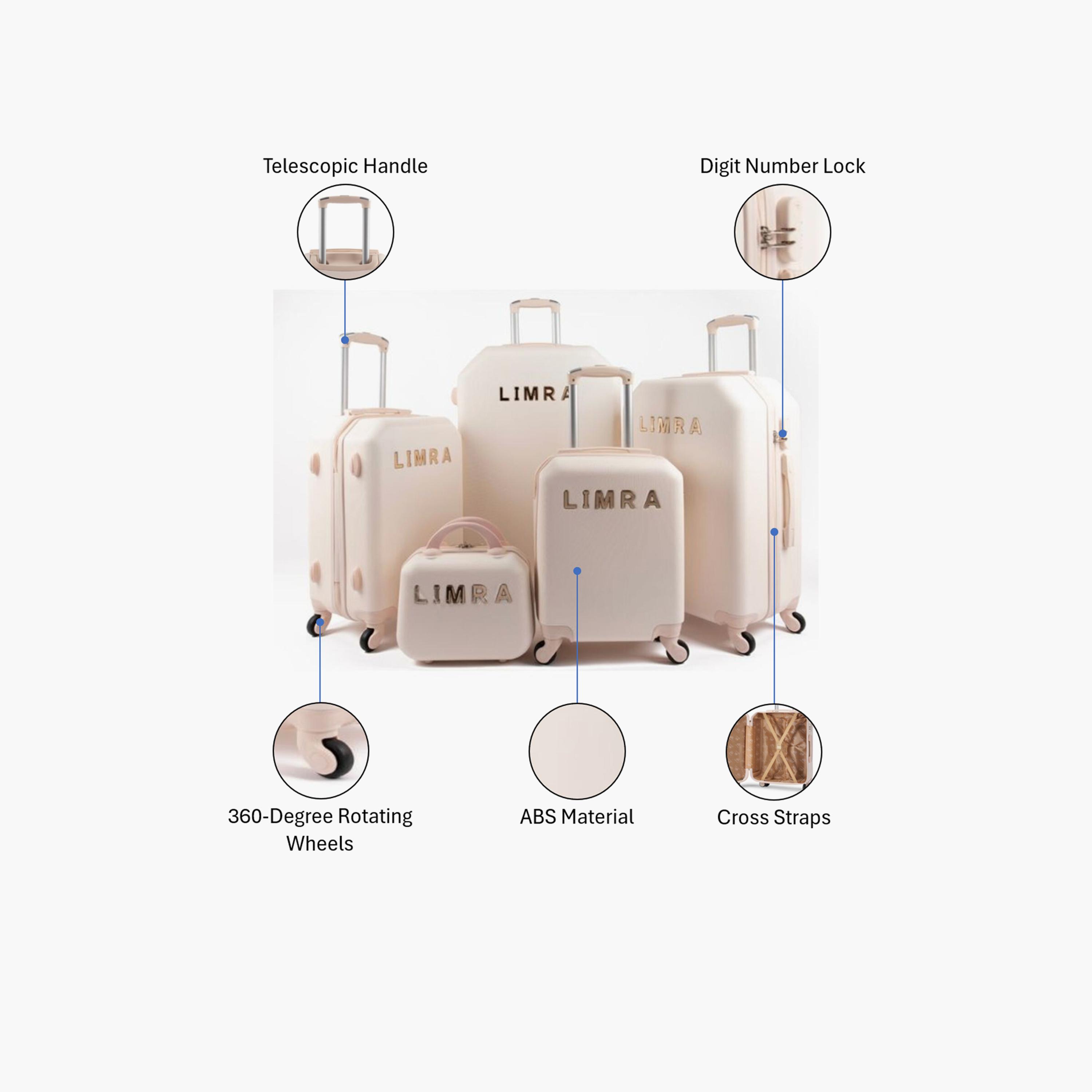 LIMRA Set of 5 ABS Hard Sided 4-Wheeler Spinner Luggage with Combination Lock-travel-luggagesandbags-luggage-image-2