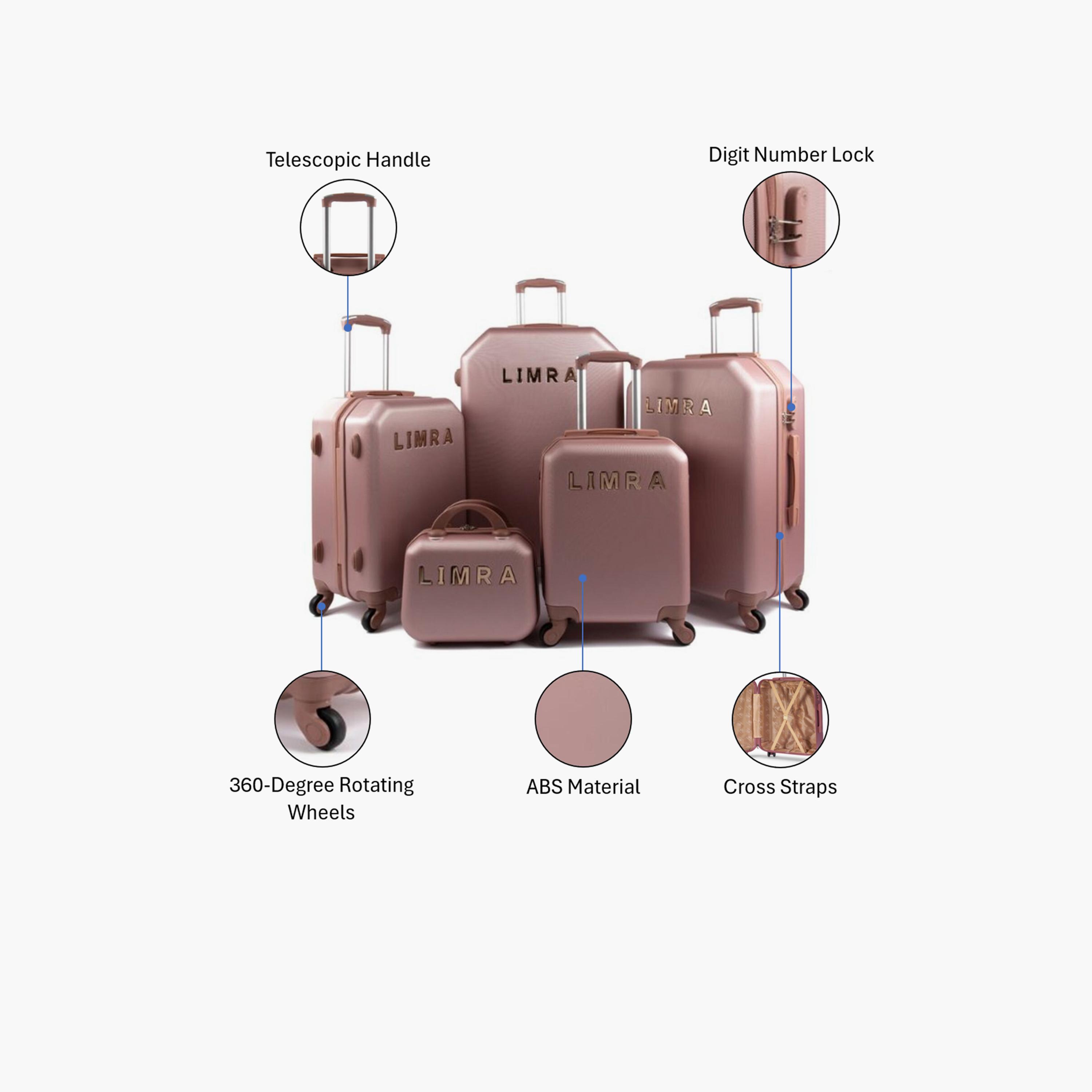LIMRA Set of 5 ABS Hard Sided 4-Wheeler Spinner Luggage with Combination Lock-travel-luggagesandbags-luggage-image-2