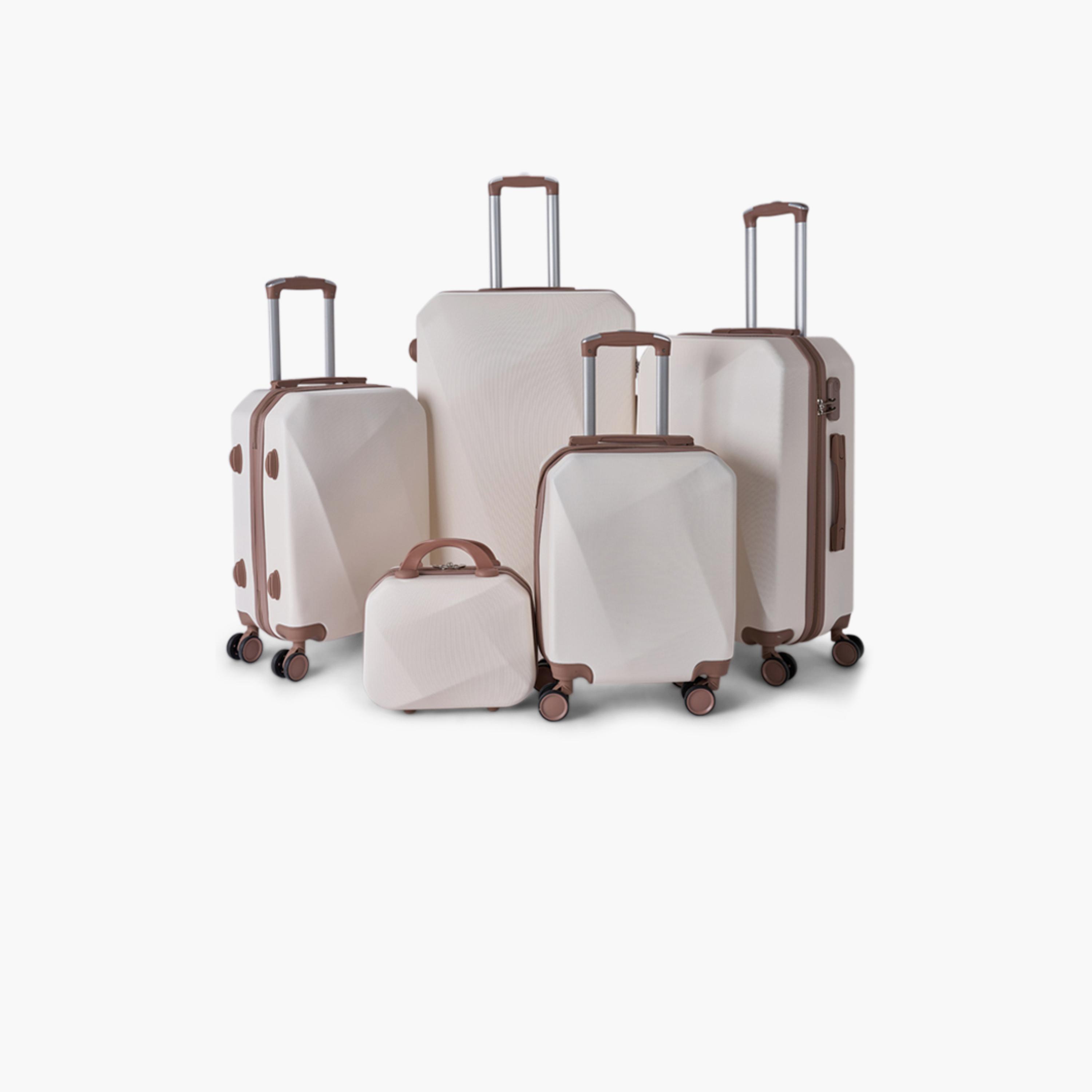 LIMRA Set of 5 ABS Hard Sided 4-Wheeler Spinner Luggage with Combination Lock-travel-luggagesandbags-luggage-image-1