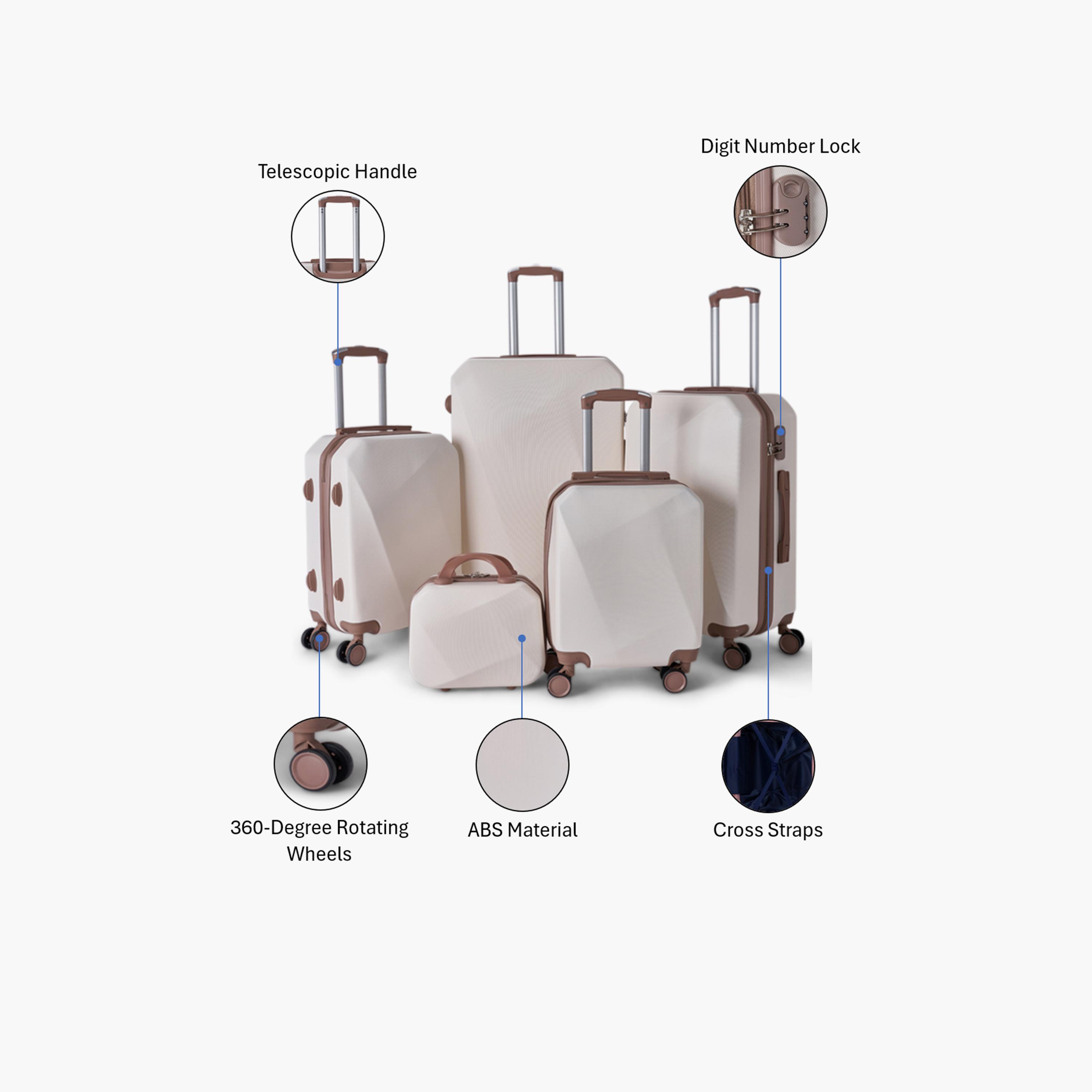 LIMRA Set of 5 ABS Hard Sided 4-Wheeler Spinner Luggage with Combination Lock-travel-luggagesandbags-luggage-image-2
