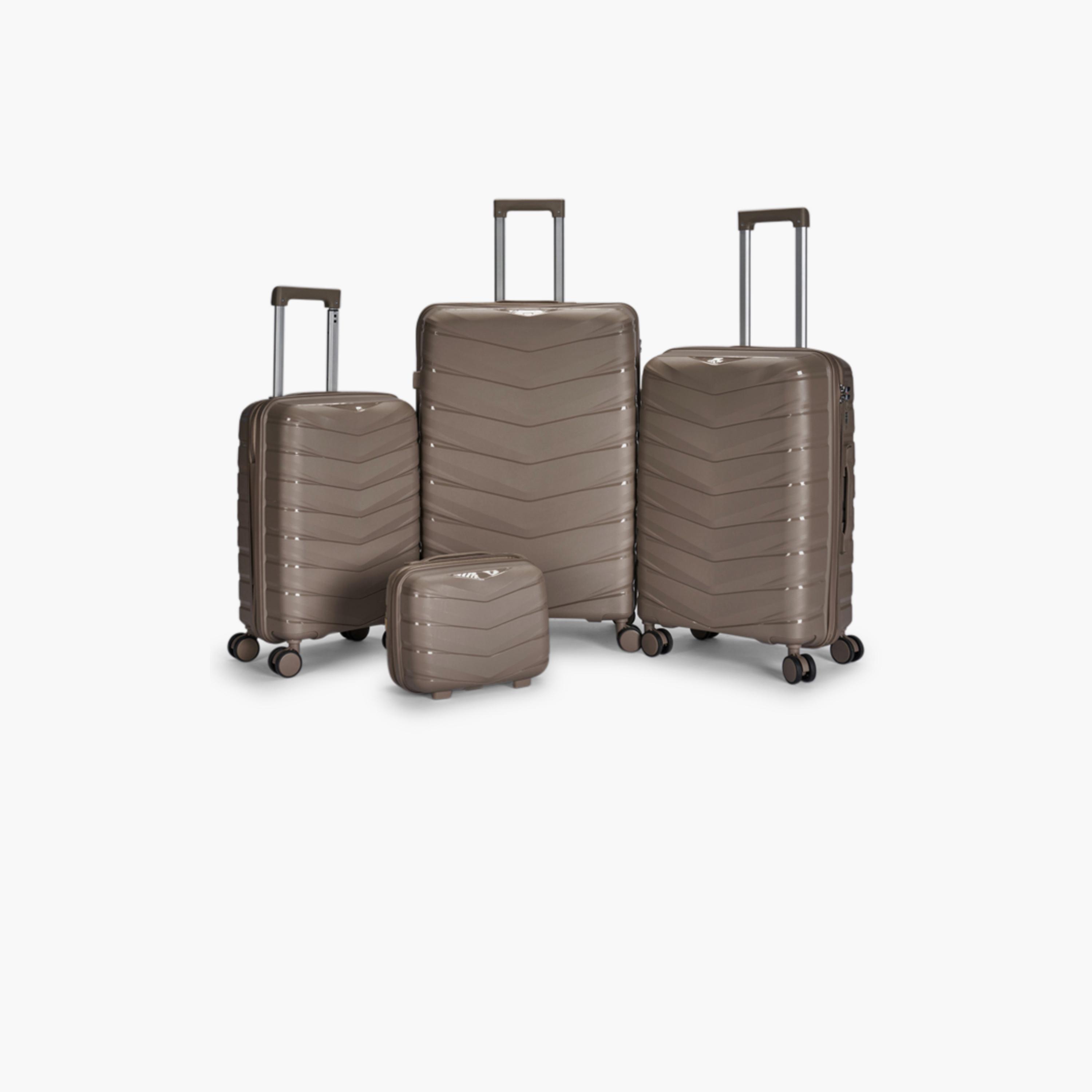 LIMRA Set of 4 Polypropylene Hard Sided 4-Wheeler Spinner Luggage with Combination Lock-travel-luggagesandbags-luggage-image-1