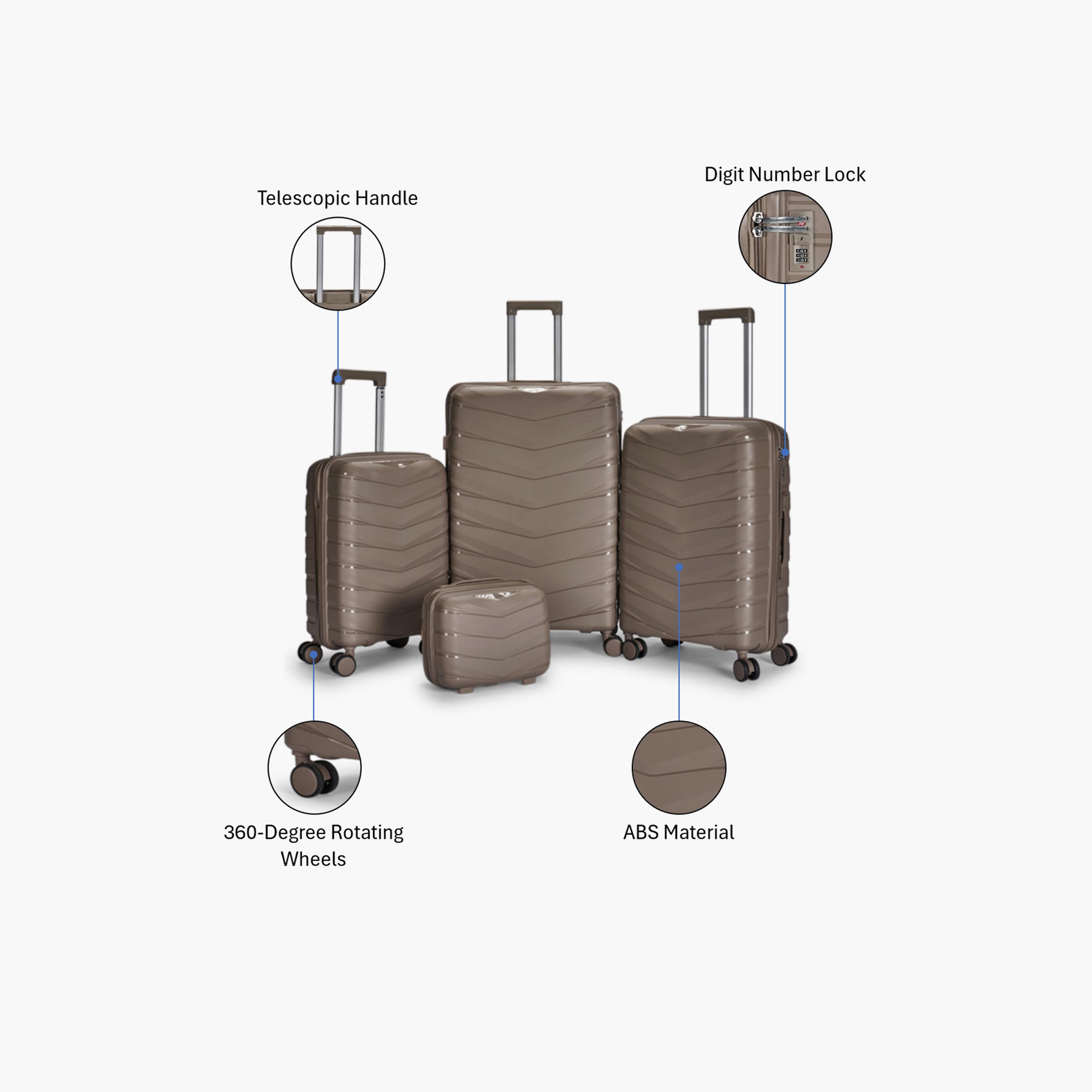 LIMRA Set of 4 Polypropylene Hard Sided 4-Wheeler Spinner Luggage with Combination Lock-travel-luggagesandbags-luggage-image-2