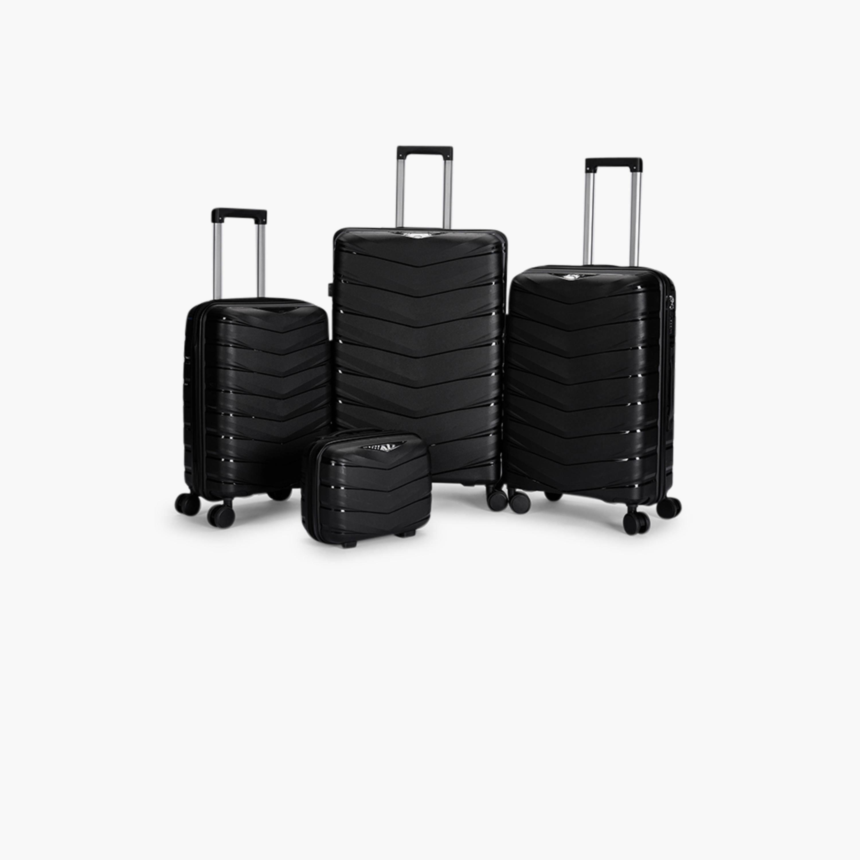 LIMRA Set of 4 Polypropylene Hard Sided 4-Wheeler Spinner Luggage with Combination Lock-travel-luggagesandbags-luggage-image-1