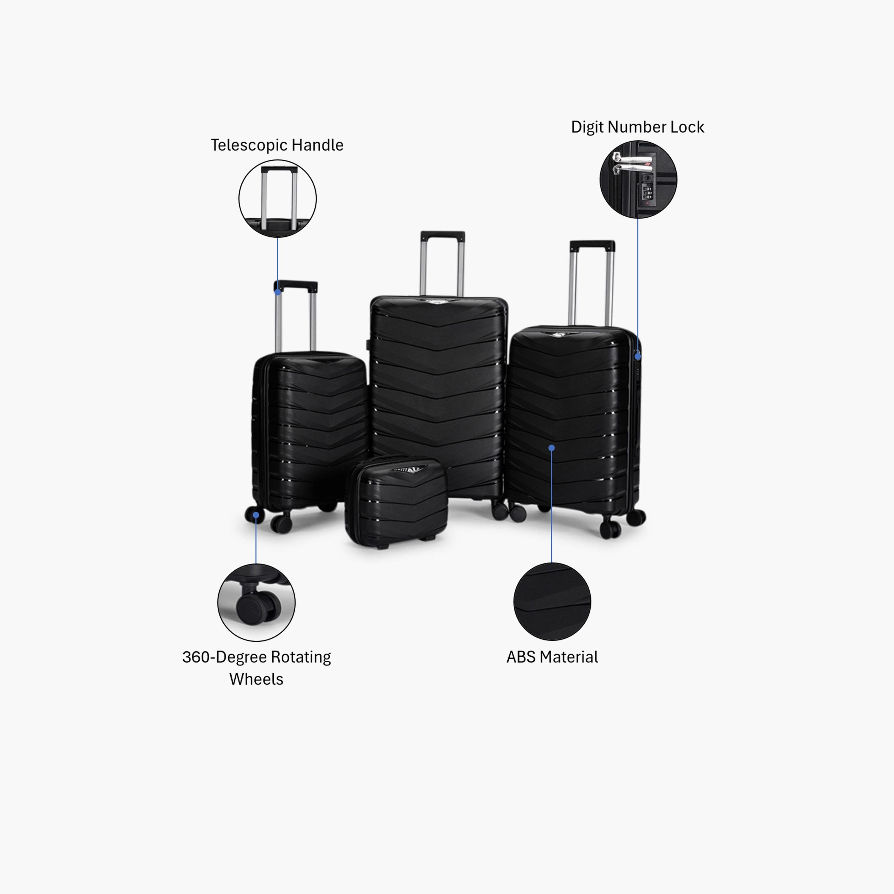 LIMRA Set of 4 Polypropylene Hard Sided 4-Wheeler Spinner Luggage with Combination Lock-travel-luggagesandbags-luggage-image-2