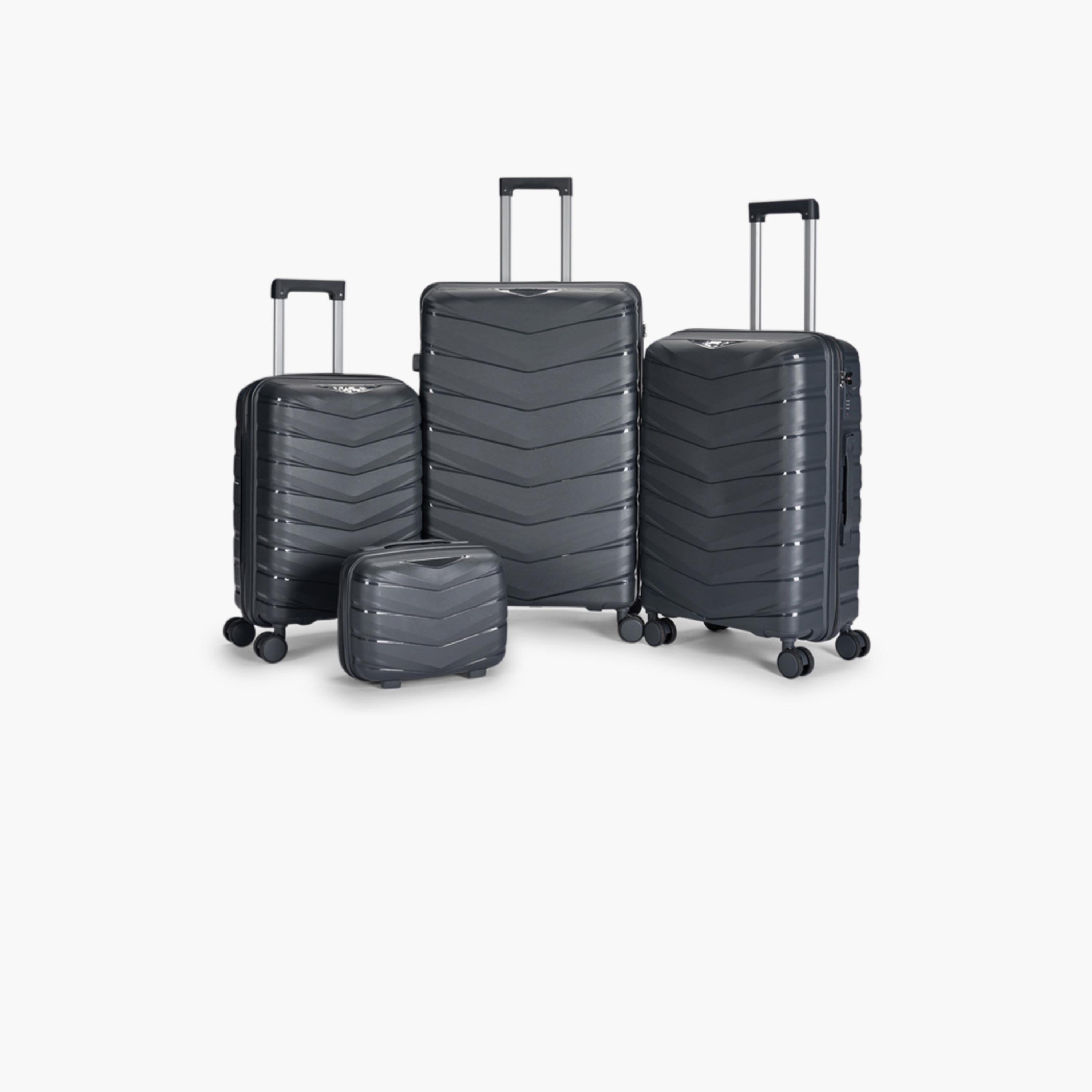 LIMRA Set of 4 Polypropylene Hard Sided 4-Wheeler Spinner Luggage with Combination Lock-travel-luggagesandbags-luggage-image-1