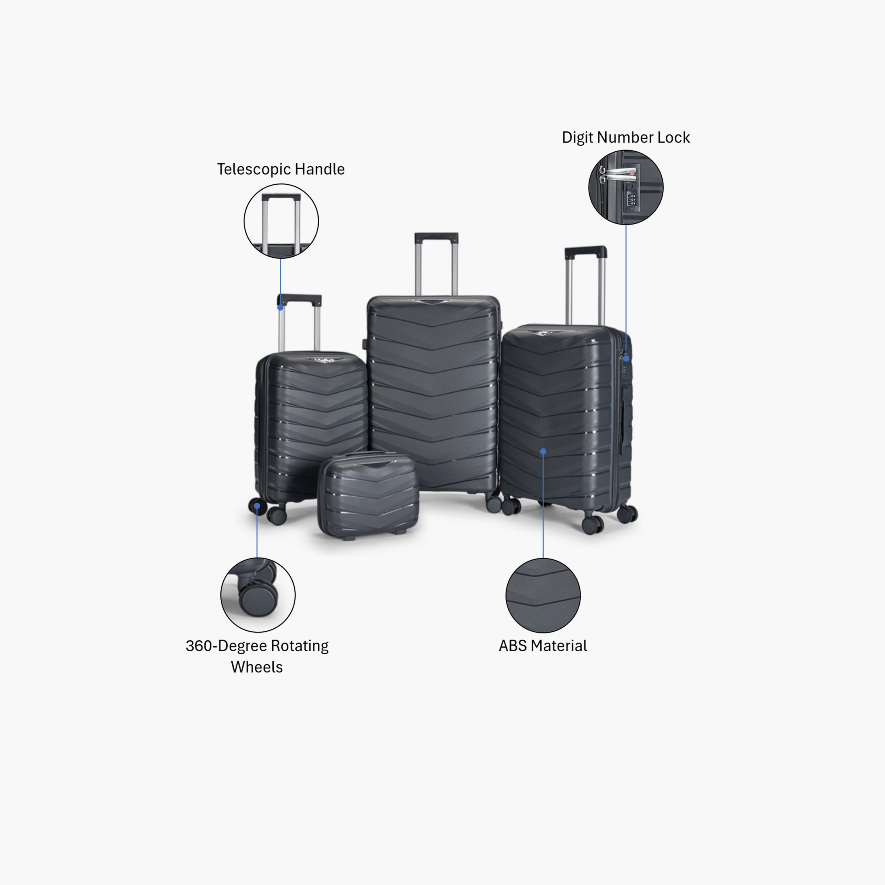 LIMRA Set of 4 Polypropylene Hard Sided 4-Wheeler Spinner Luggage with Combination Lock-travel-luggagesandbags-luggage-image-2