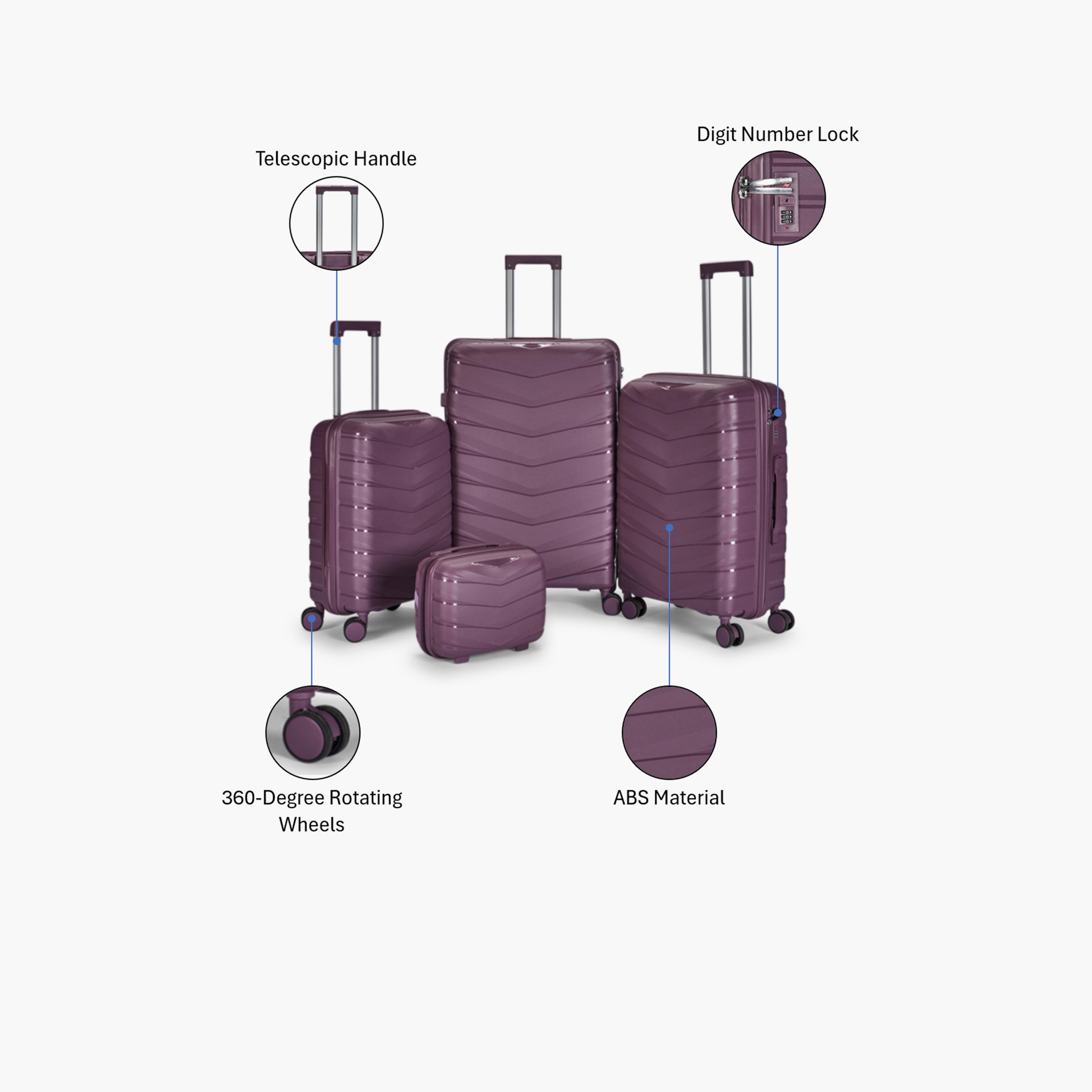 LIMRA Set of 4 Polypropylene Hard Sided 4-Wheeler Spinner Luggage with Combination Lock-travel-luggagesandbags-luggage-image-2