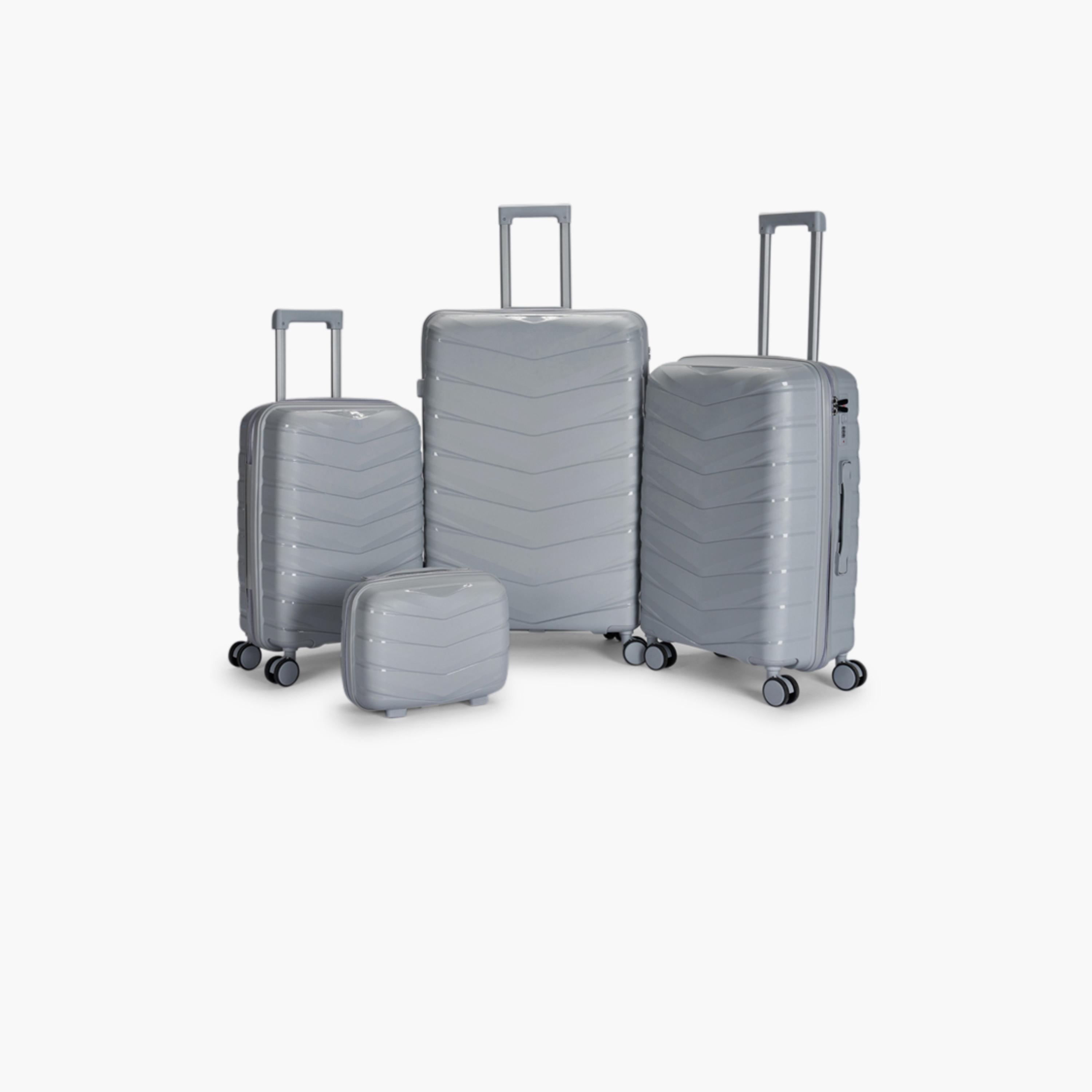 LIMRA Set of 4 Polypropylene Hard Sided 4-Wheeler Spinner Luggage with Combination Lock-travel-luggagesandbags-luggage-image-1