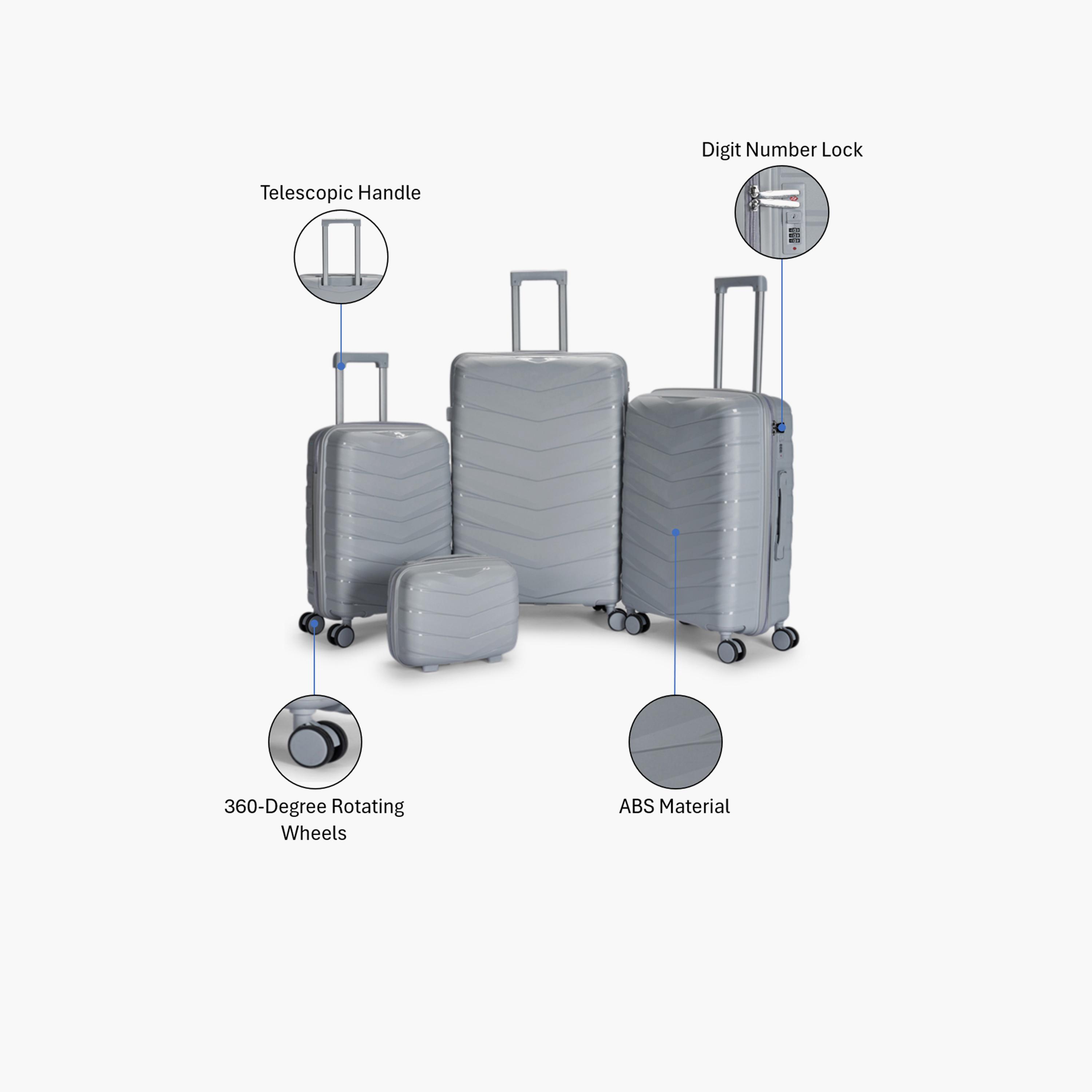 LIMRA Set of 4 Polypropylene Hard Sided 4-Wheeler Spinner Luggage with Combination Lock-travel-luggagesandbags-luggage-image-2