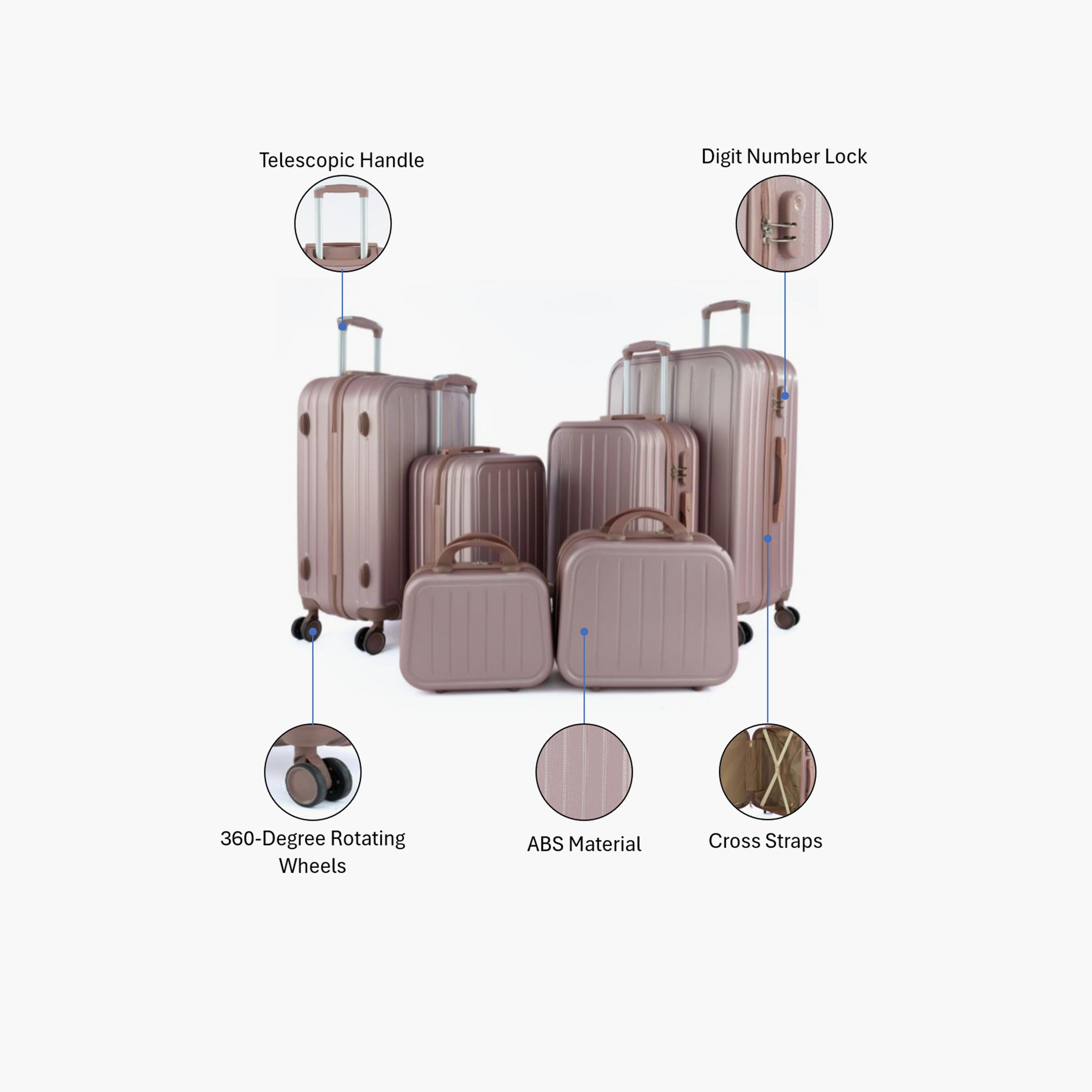 ليمرا- طقم شنط سفر 6 قطع هيكل صلب من مادة ABS بأربع عجلات دوارة قفل برقم سري-travel-luggagesandbags-luggage-image-2