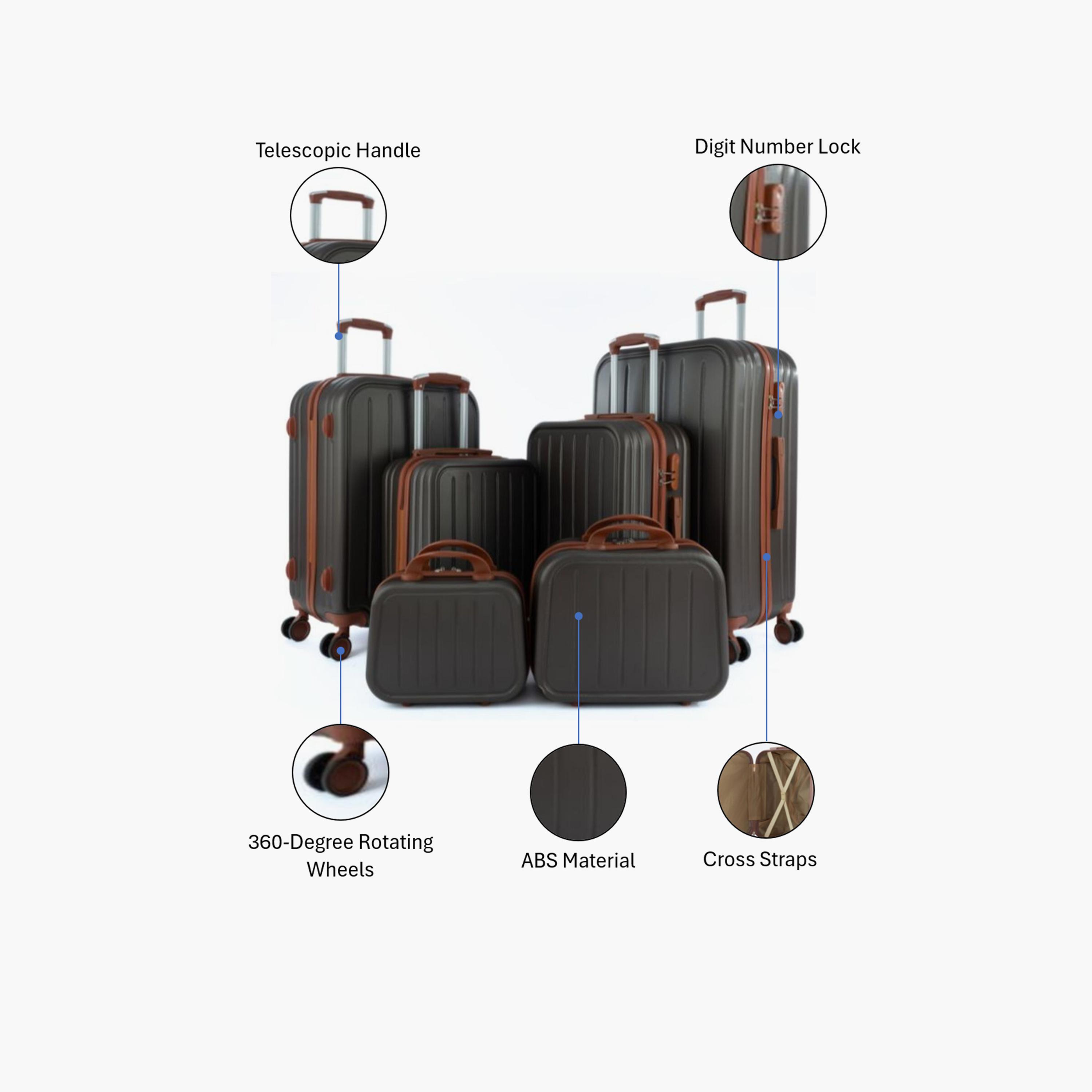 LIMRA Set of 6 ABS Hard Sided 4-Wheeler Spinner Luggage with Combination Lock-travel-luggagesandbags-luggage-image-2