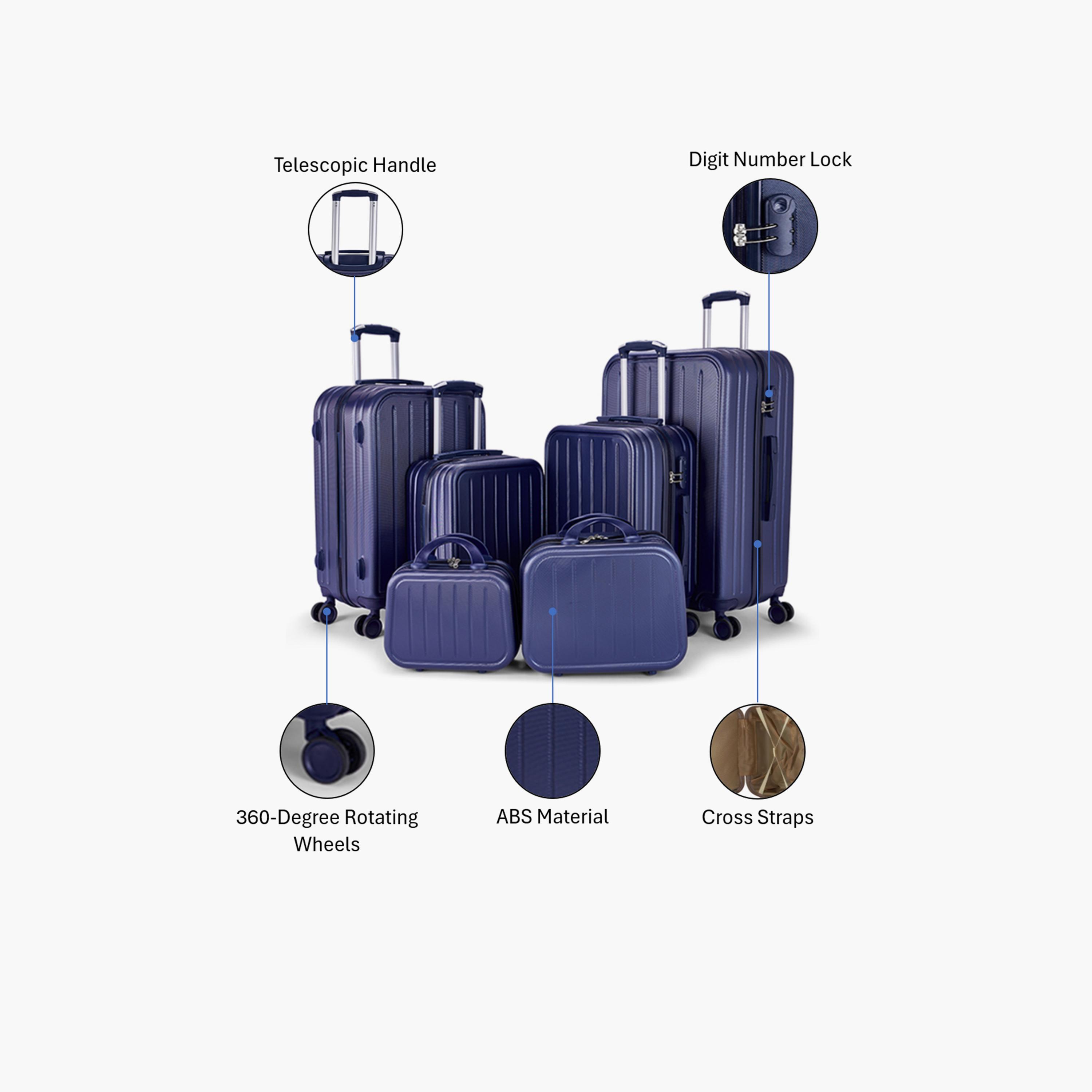 LIMRA Set of 6 ABS Hard Sided 4-Wheeler Spinner Luggage with Combination Lock-travel-luggagesandbags-luggage-image-2