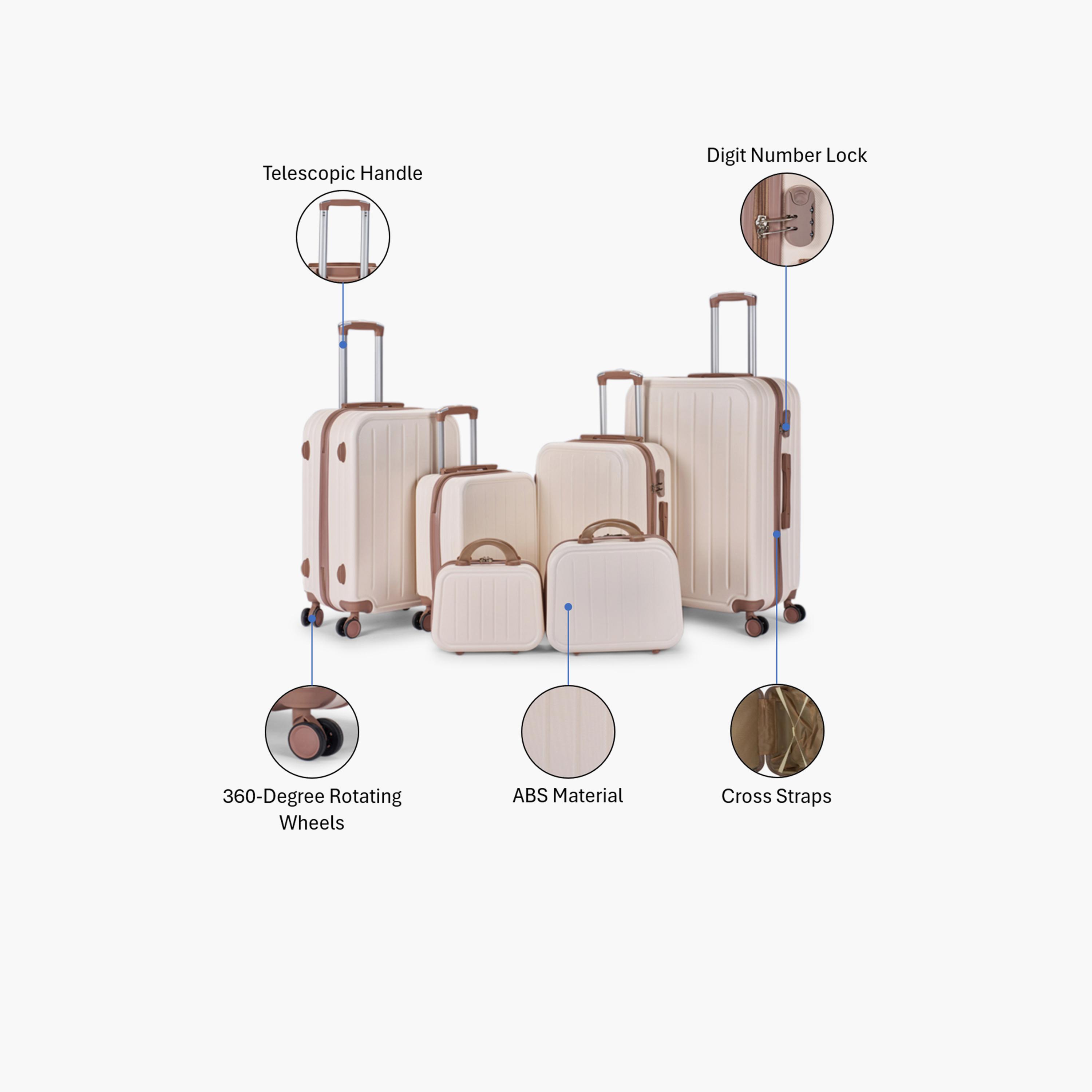 LIMRA Set of 6 ABS Hard Sided 4-Wheeler Spinner Luggage with Combination Lock-travel-luggagesandbags-luggage-image-2