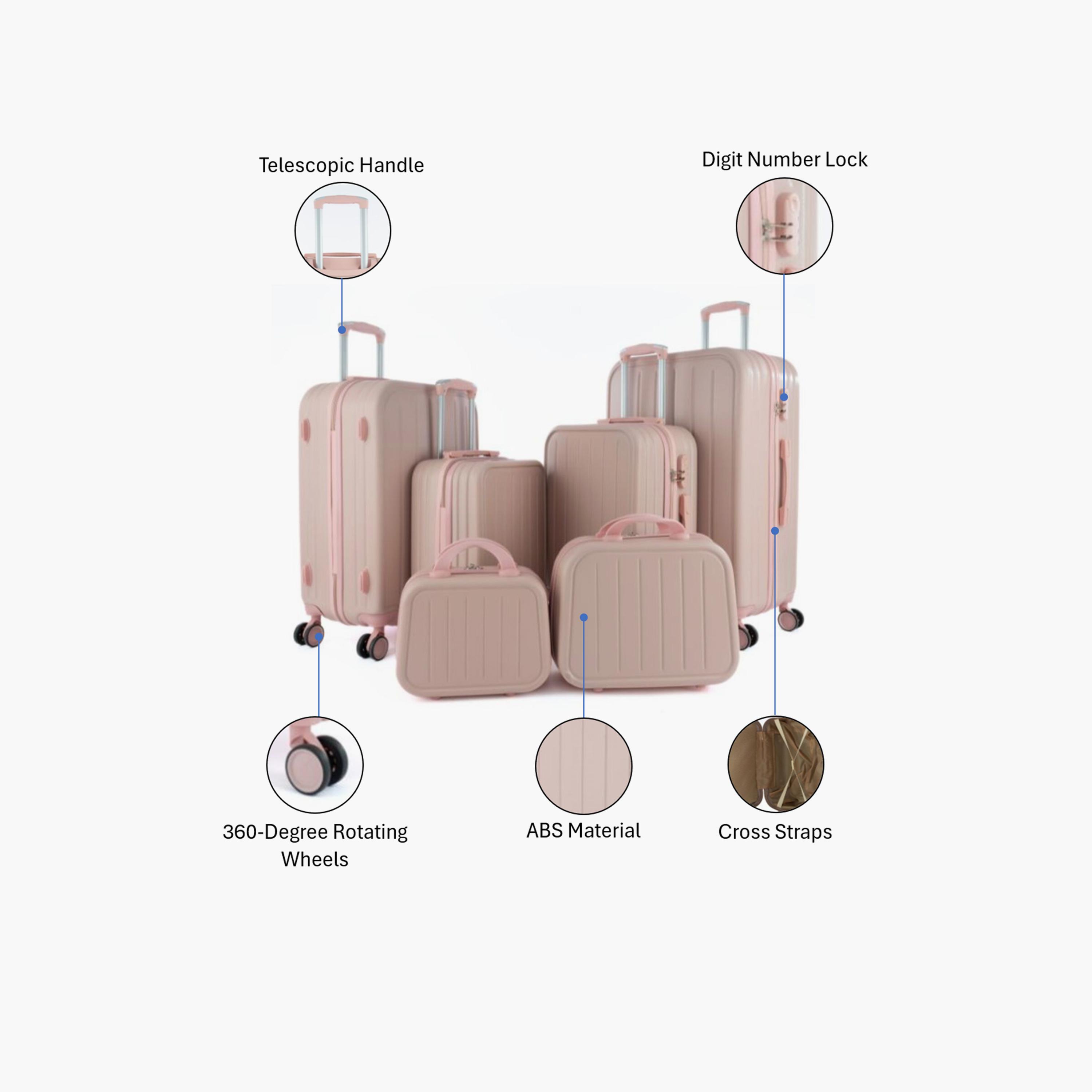 LIMRA Set of 6 ABS Hard Sided 4-Wheeler Spinner Luggage with Combination Lock-travel-luggagesandbags-luggage-image-2