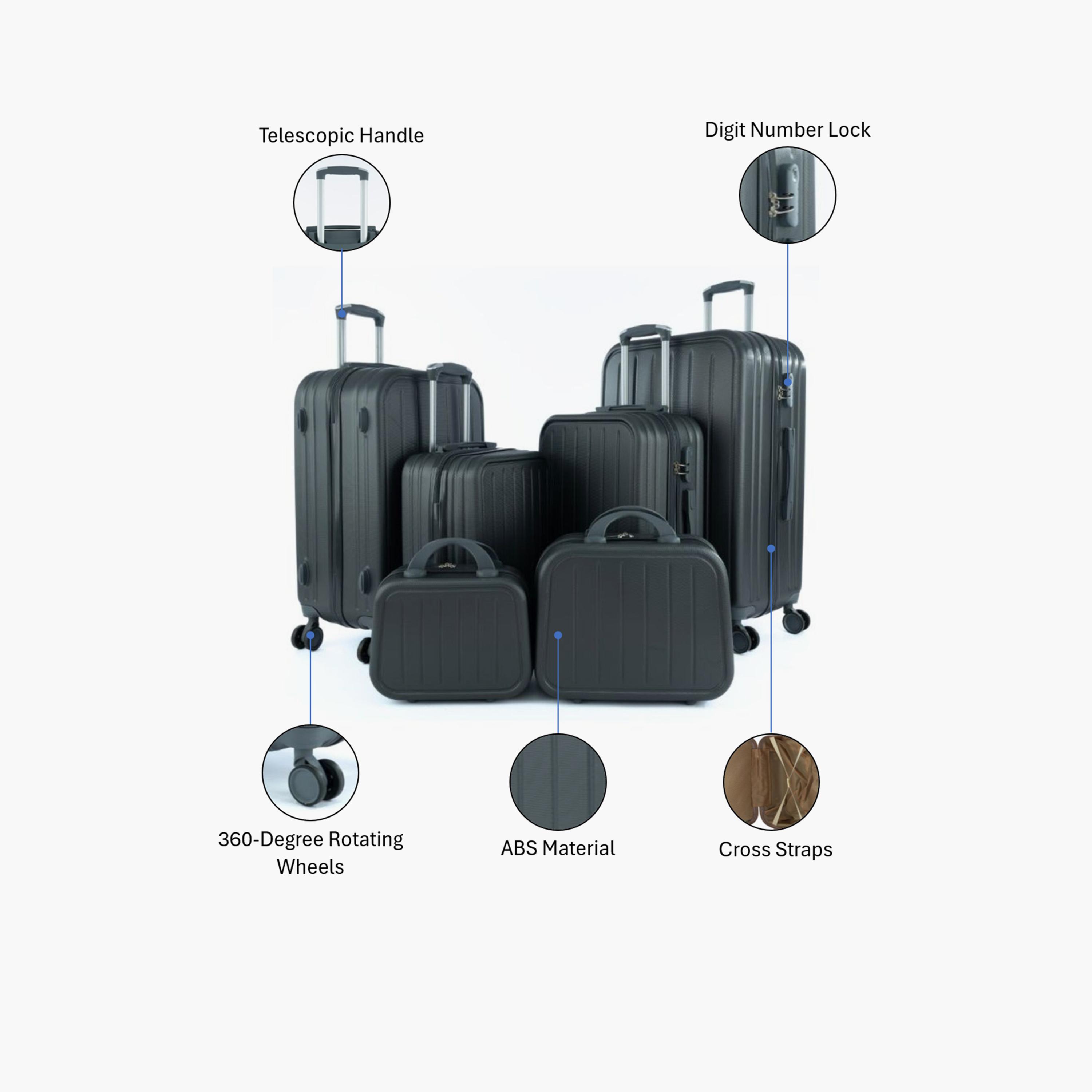 LIMRA Set of 6 ABS Hard Sided 4-Wheeler Spinner Luggage with Combination Lock-travel-luggagesandbags-luggage-image-2