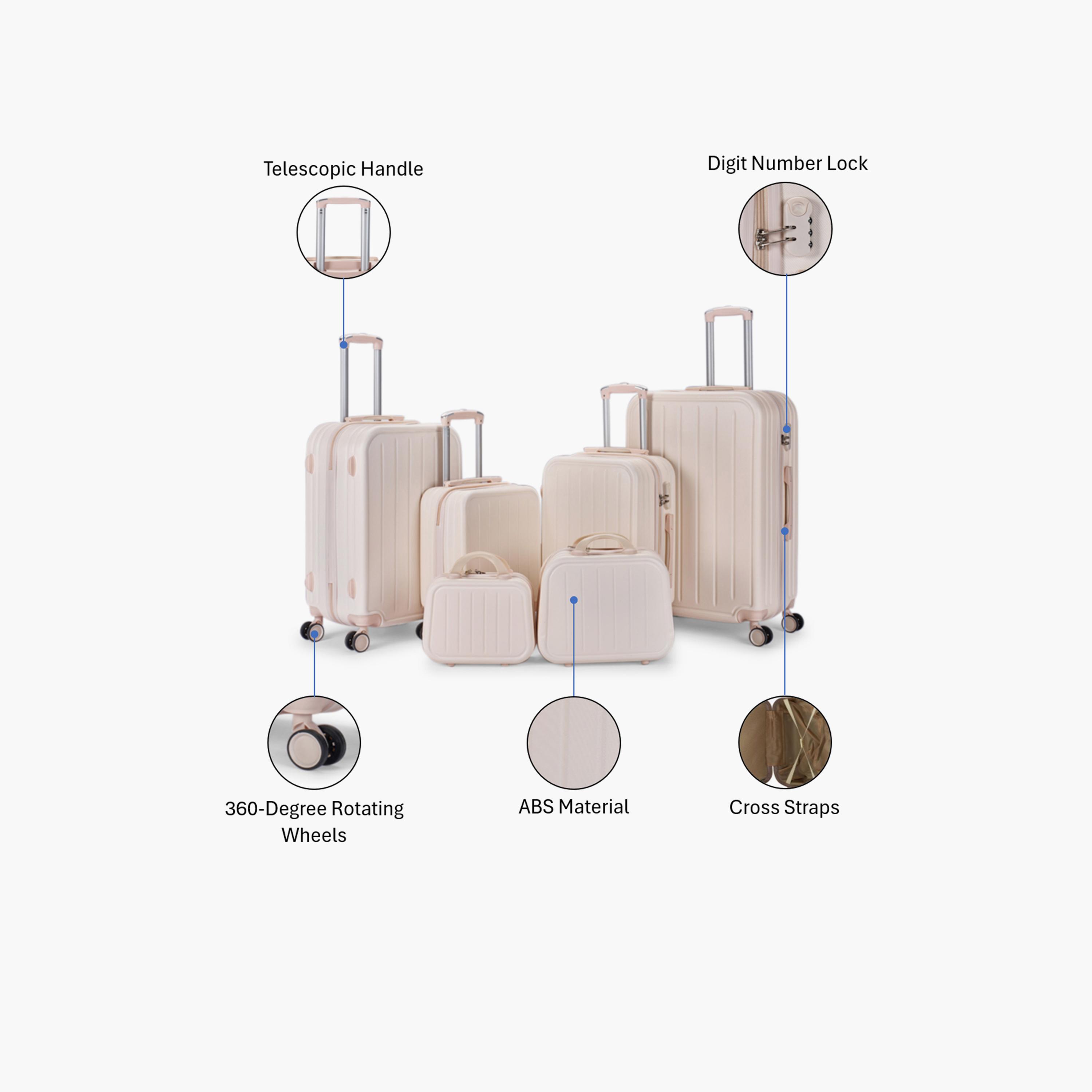 LIMRA Set of 6 ABS Hard Sided 4-Wheeler Spinner Luggage with Combination Lock-travel-luggagesandbags-luggage-image-2