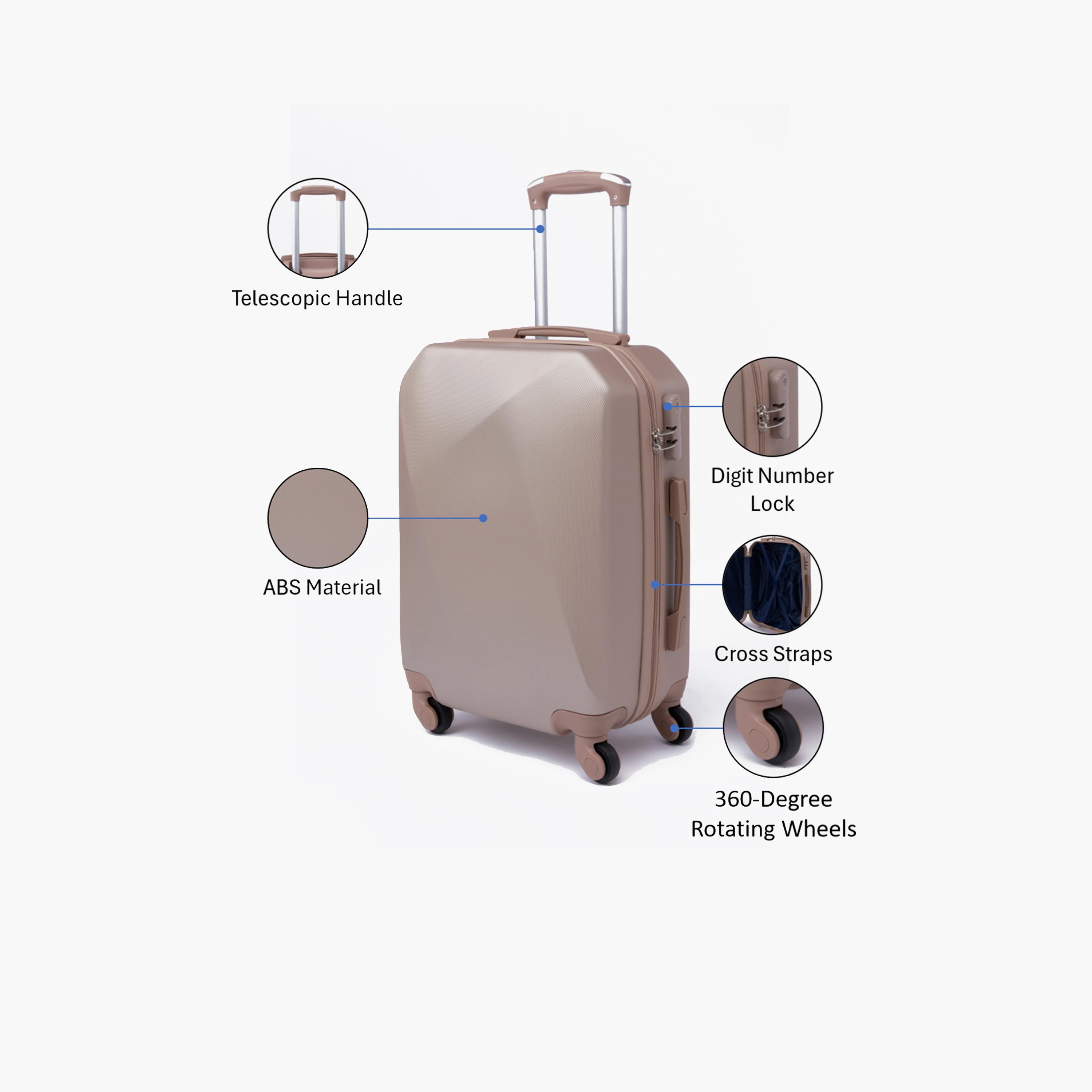 LIMRA 56 CM Small Cabin ABS Hard Sided 4-Wheeler Spinner Luggage with Combination Lock-travel-luggagesandbags-luggage-image-3